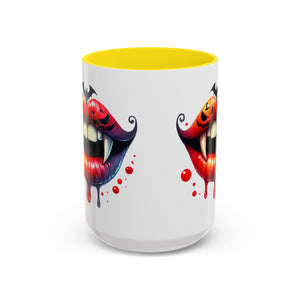 Halloween Vampire Coffee Mug, Spooky Drinkware, Goth Kitchen Decor, Pumpkin Mug, Horror Lover Gift