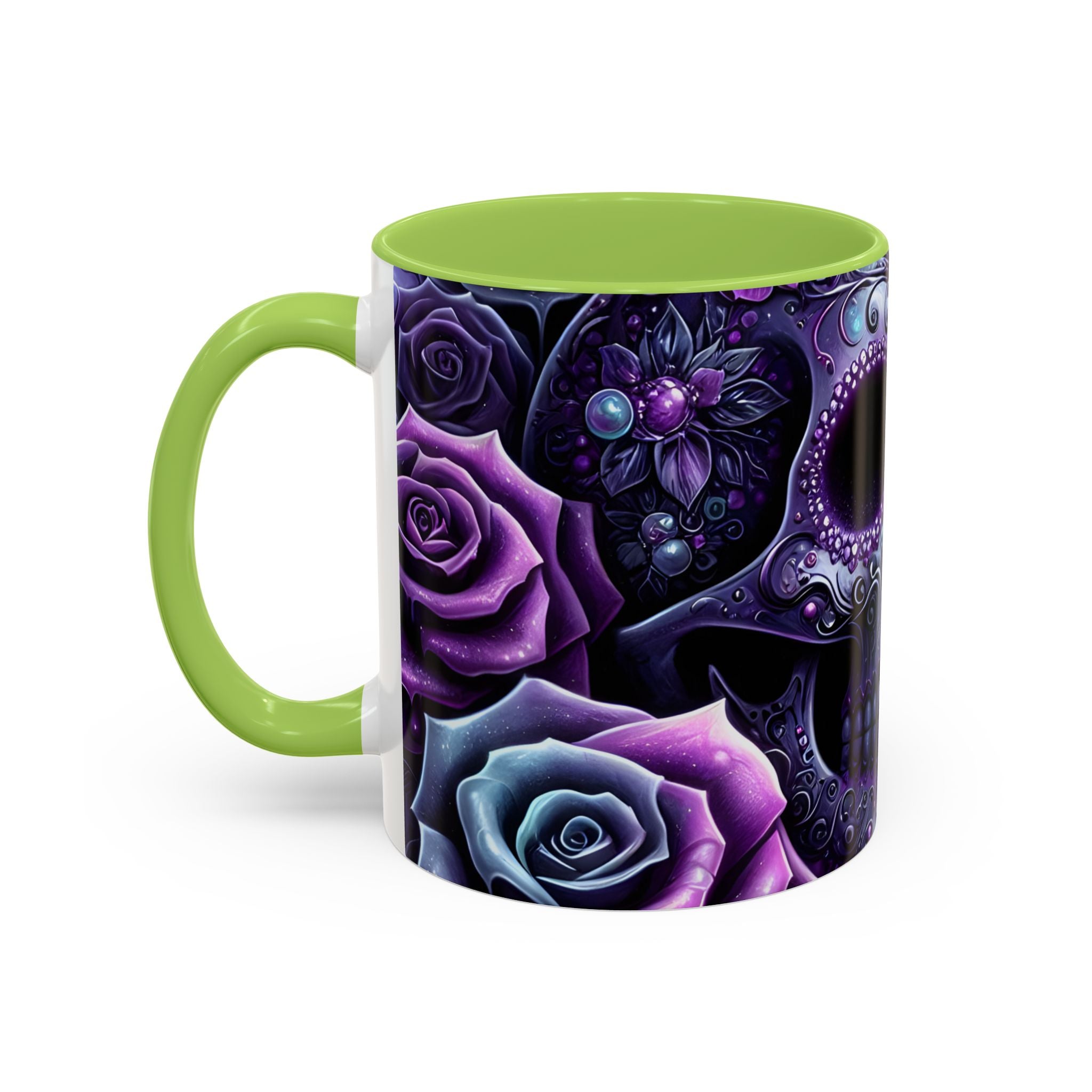 Gothic Skull Accent Coffee Mug - 11oz & 15oz roses fantasy