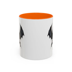Gothic vampire girl with bat wings horror art Accent Coffee Mug (11, 15oz) vamp18