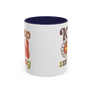 Keep Smiling Floral Coffee Mug - Cheerful 11 & 15oz Accent Mug for Daily Motivation