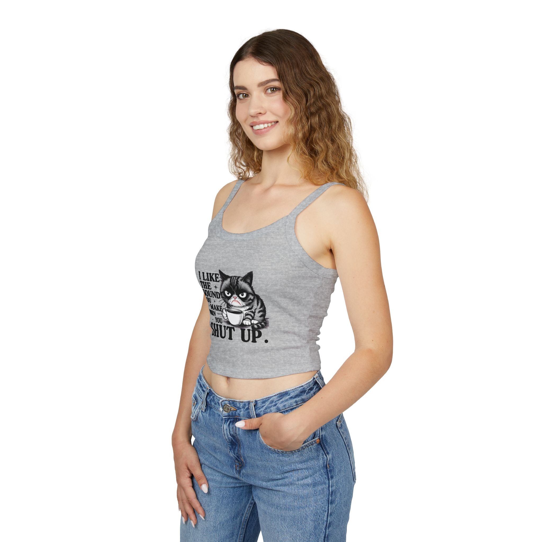 Funny attitude  Cat  Spaghetti Strap Tank Top, Casual Summer Top, Gift for Cat Lovers, Cute Cat Lover Top, Funny