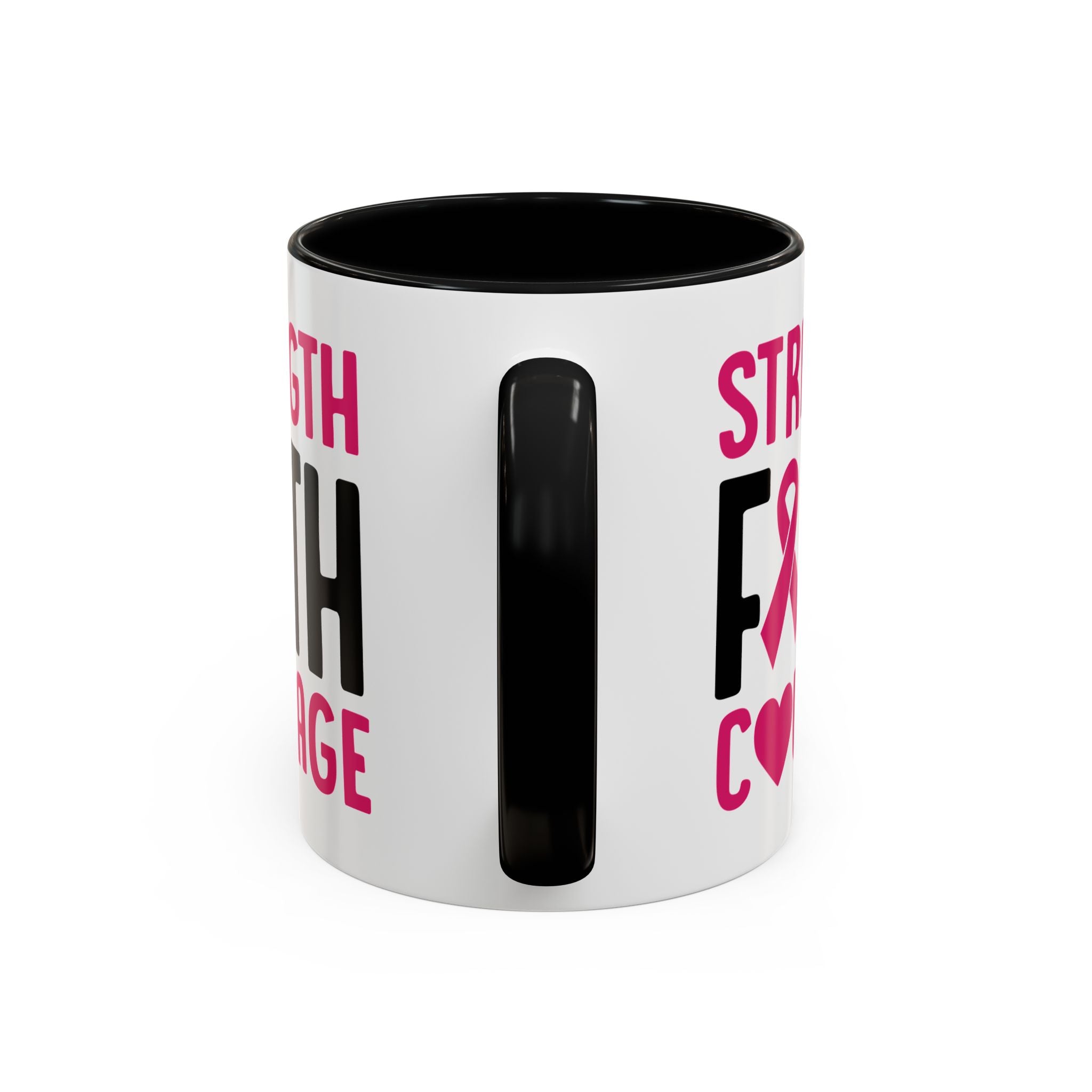 Inspirational Coffee Mug: Strength, Faith, Courage - Gift for Survivors, Awareness Events, Supportive Home Decor, Encouragement