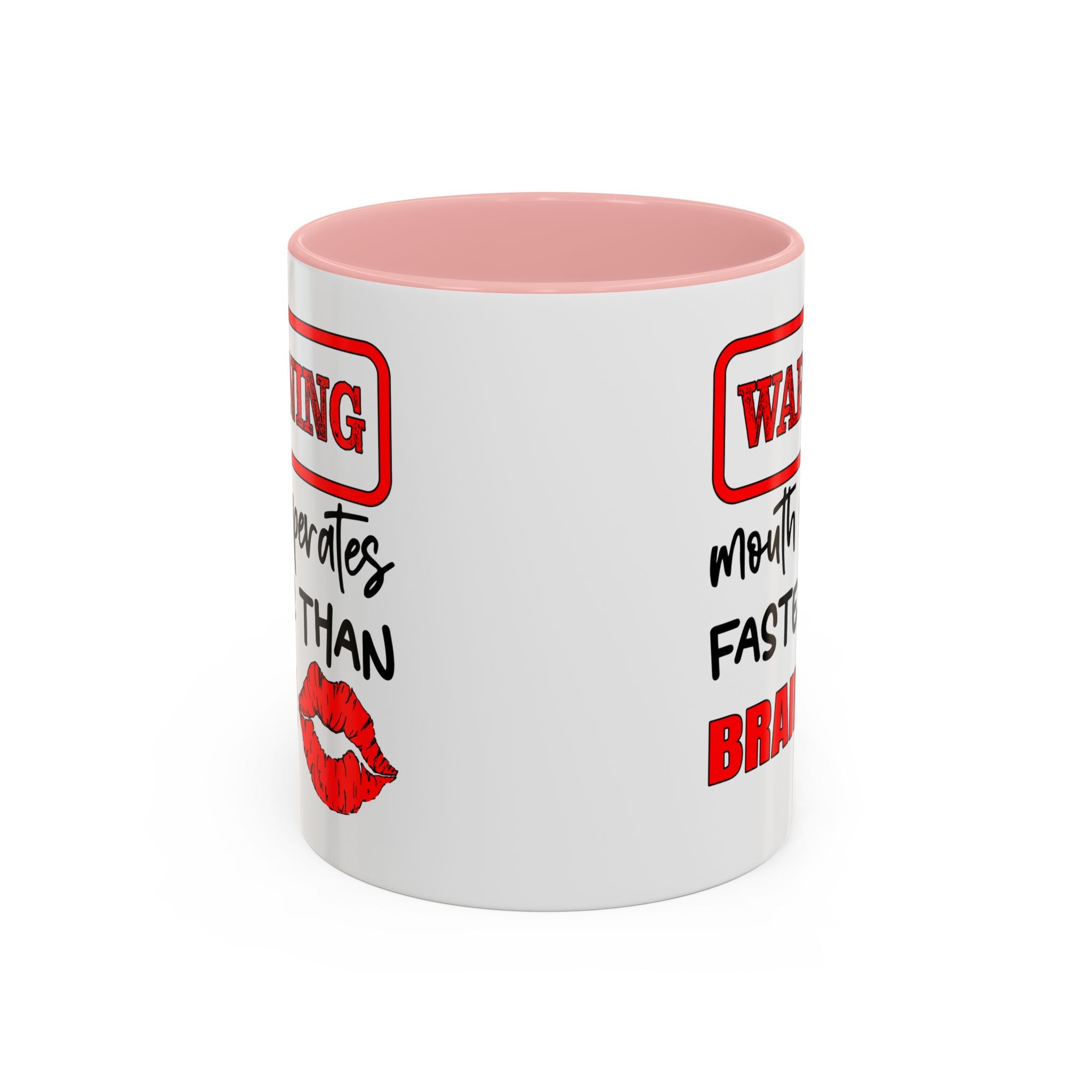 Funny Warning Coffee Mug - 'Mouth Operates Faster Than Brain' - Perfect for Coffee Lovers