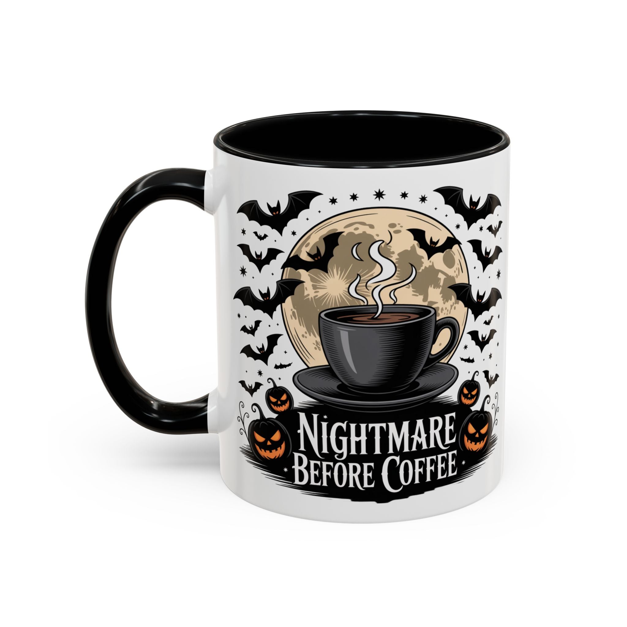 Halloween-Themed Coffee Mug: Nightmare Before Coffee funny art