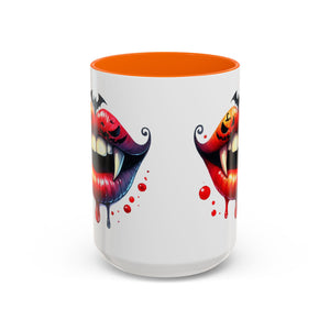 Halloween Vampire Coffee Mug, Spooky Drinkware, Goth Kitchen Decor, Pumpkin Mug, Horror Lover Gift