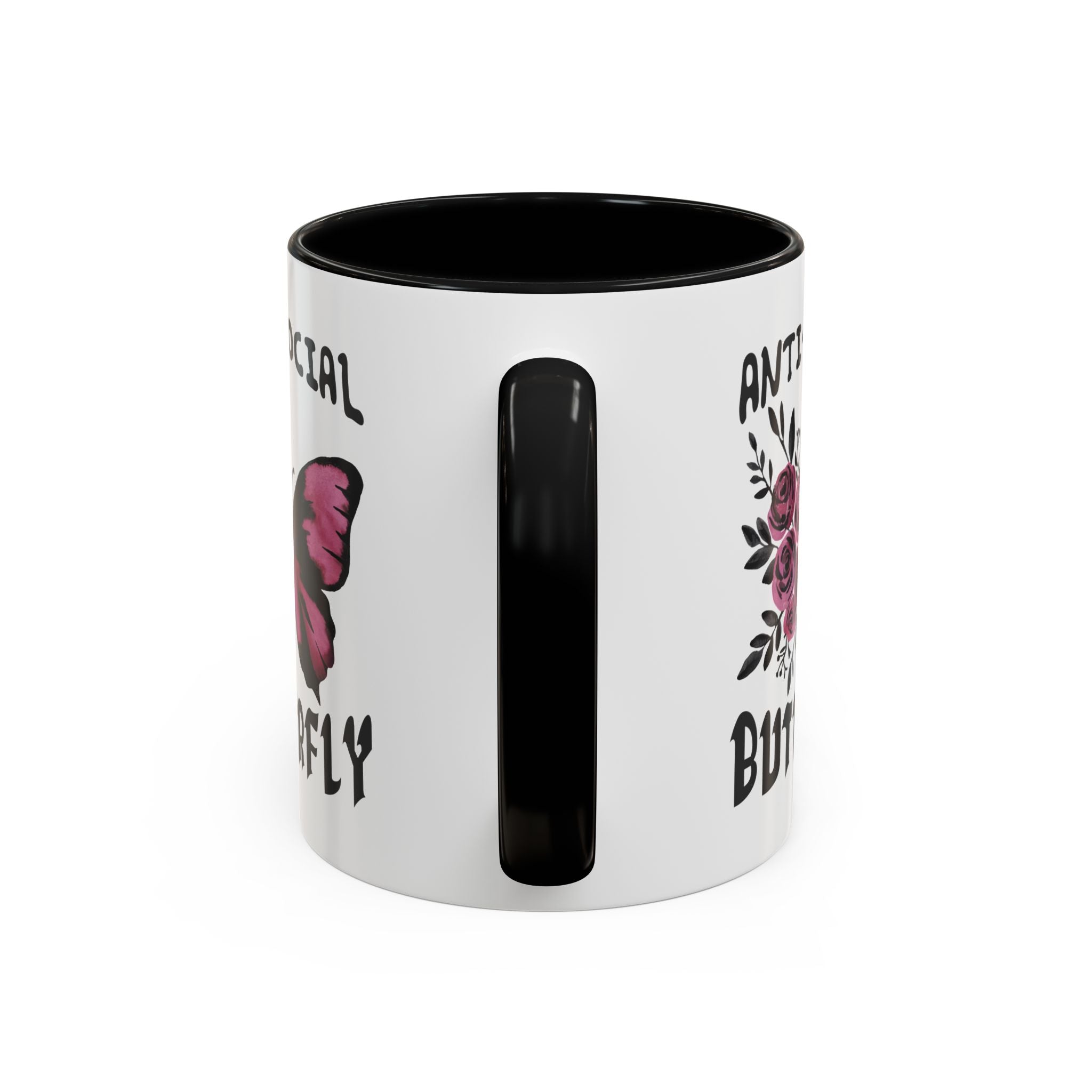 Anti-Social Butterfly Coffee Mug - Floral & Butterfly Design