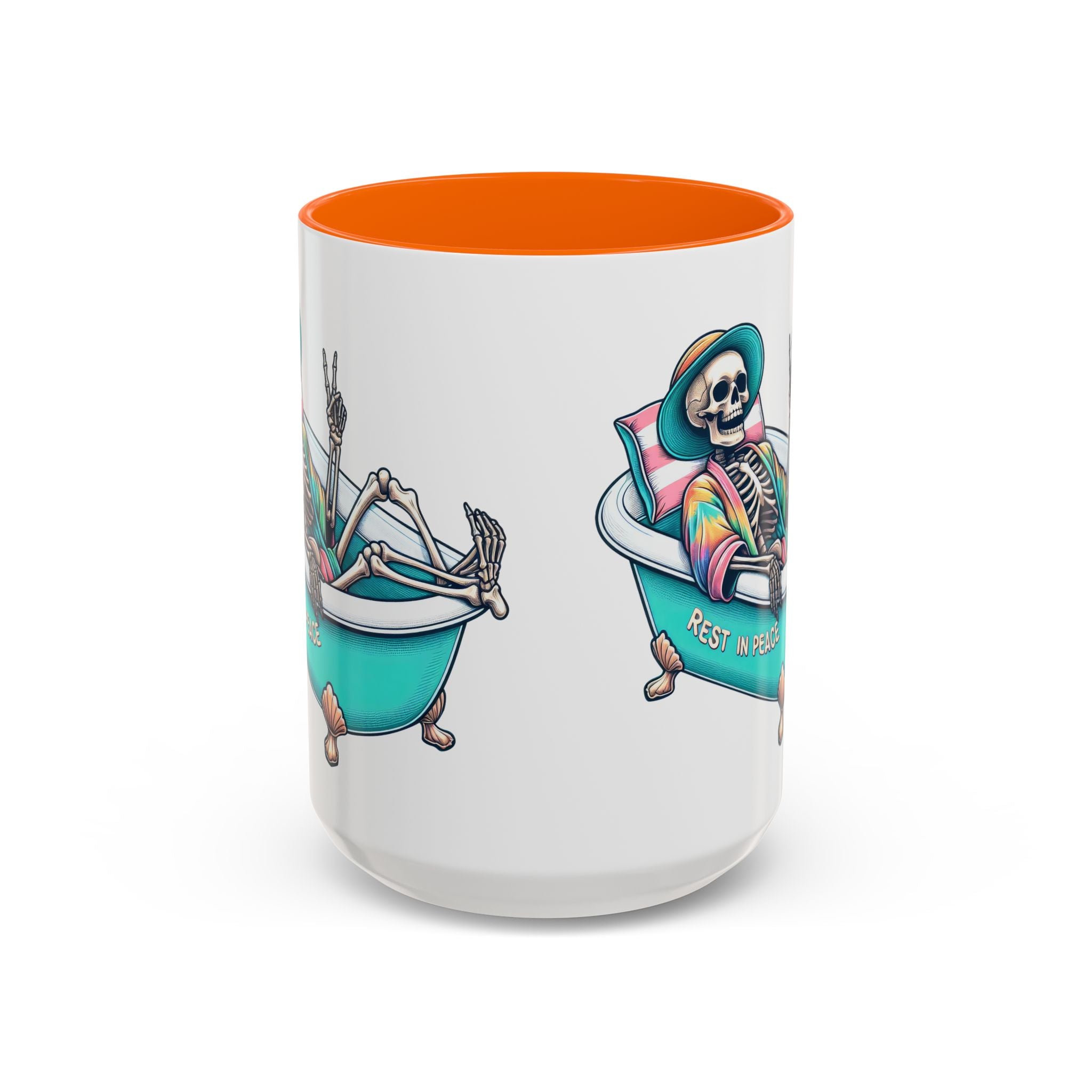 Rest in Peace Skeleton Coffee Mug - Fun Halloween Gift, Unique Home Decor, Hilarious Office Cup, Quirky Birthday Present, Spooky