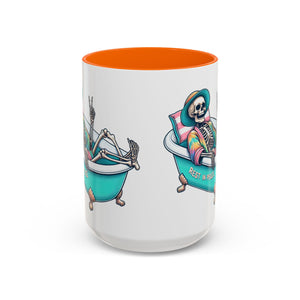 Rest in Peace Skeleton Coffee Mug - Fun Halloween Gift, Unique Home Decor, Hilarious Office Cup, Quirky Birthday Present, Spooky