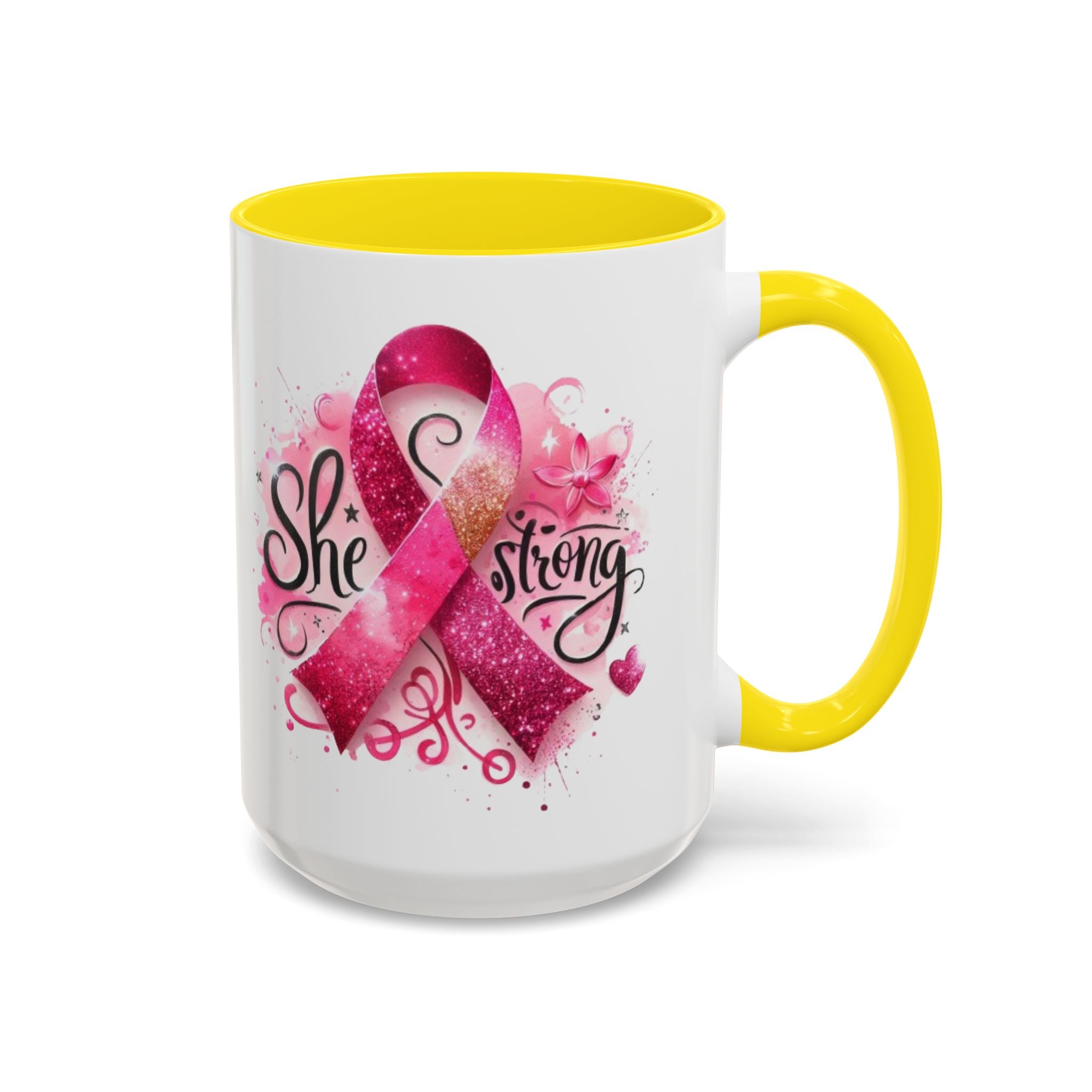 Empowering Pink Ribbon Coffee Mug - Gift for Survivors, Breast Cancer Awareness, Motivational Mug, Inspirational Drinkware, Self-Care Gift