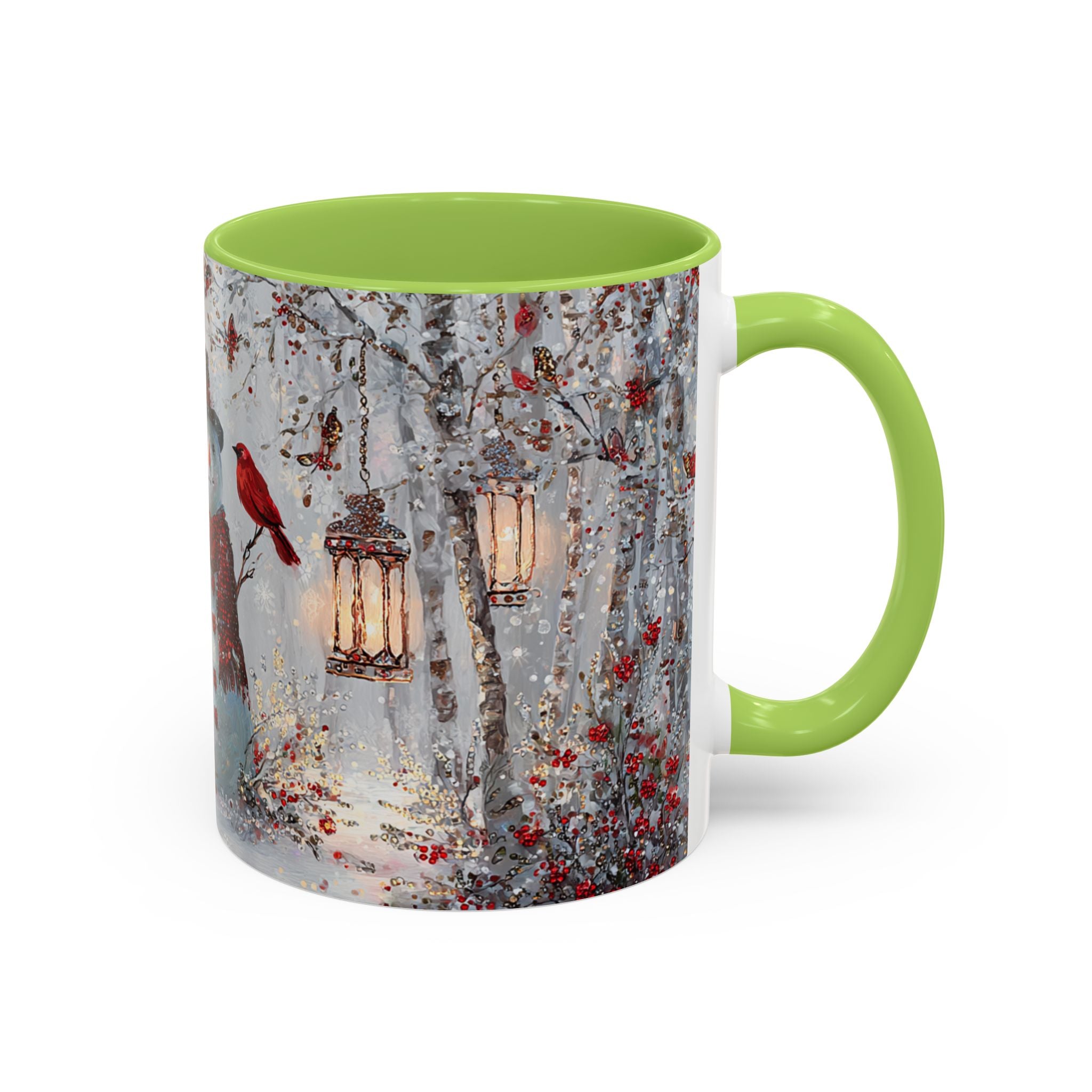 Winter Wonderland Coffee Mug - Snowman & Cardinals Design (11/15oz)