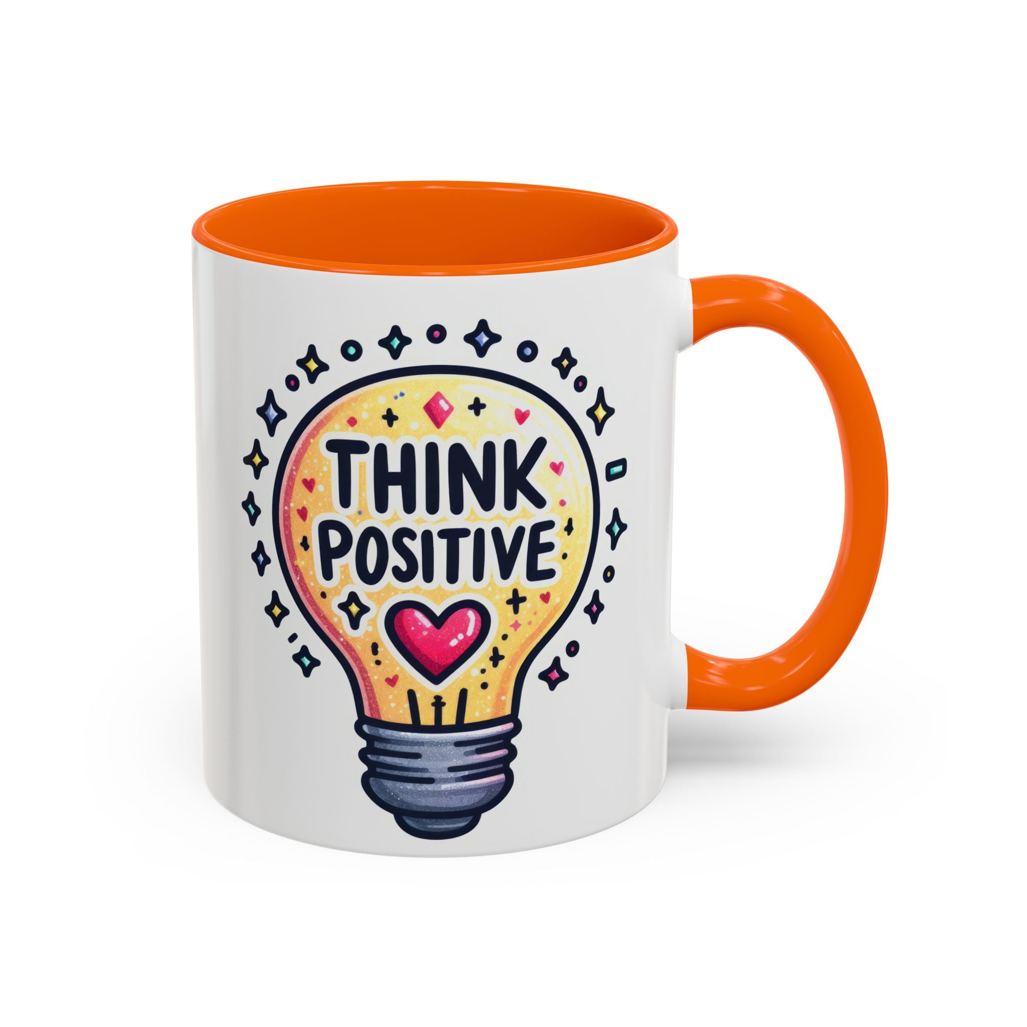 Think Positive Lightbulb Coffee Mug — Motivational Accent Mug (11/15 oz)