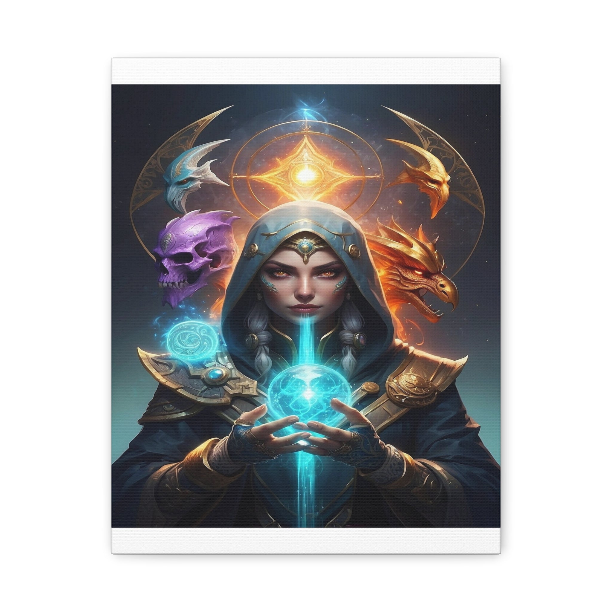 Mystical Sorceress Canvas Artwork - Fantasy Wall Decor
