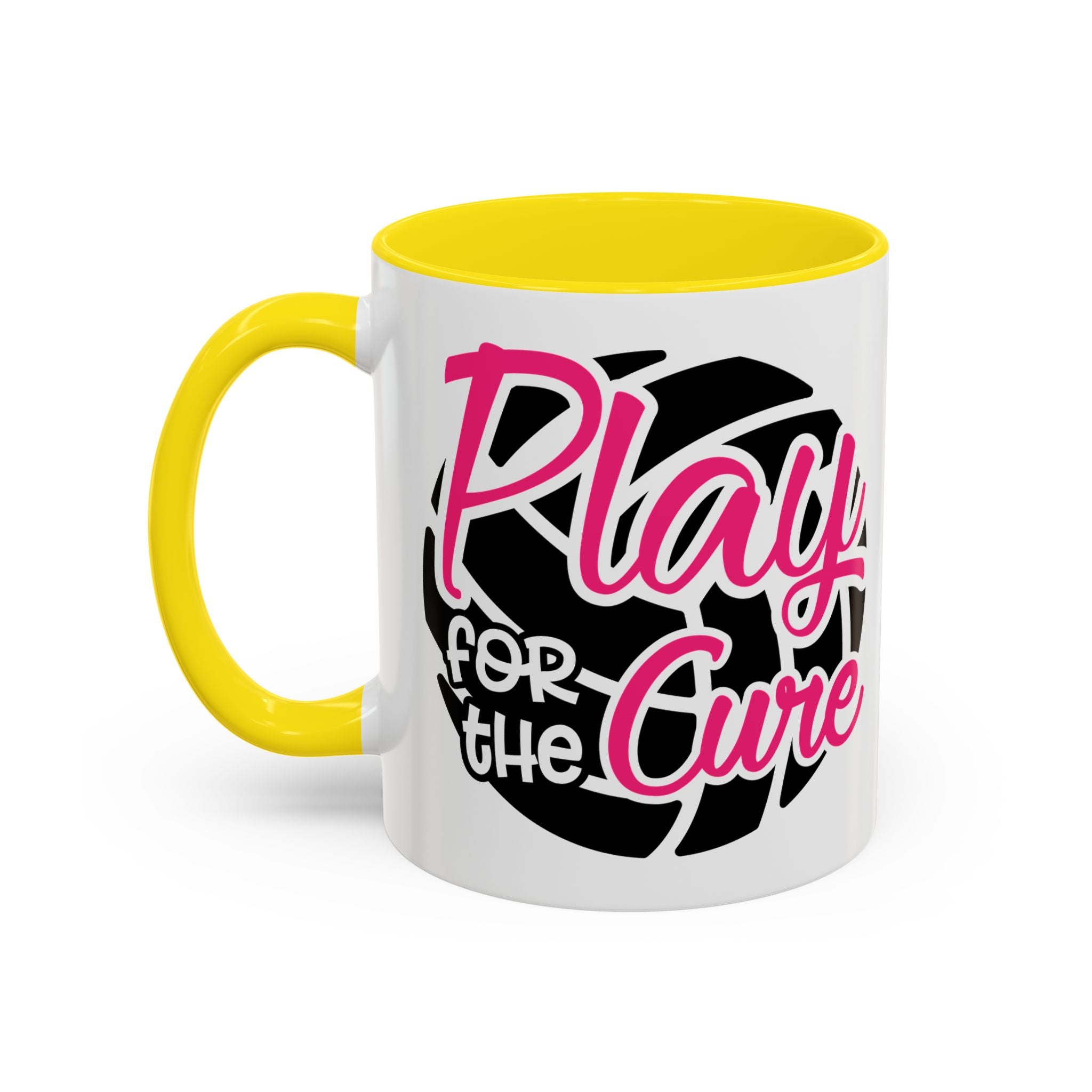 Volleyball  Coffee Mug, Play for the Cure Cup, Sports Gift , Athletes, Cancer Awareness, Inspirational Mug