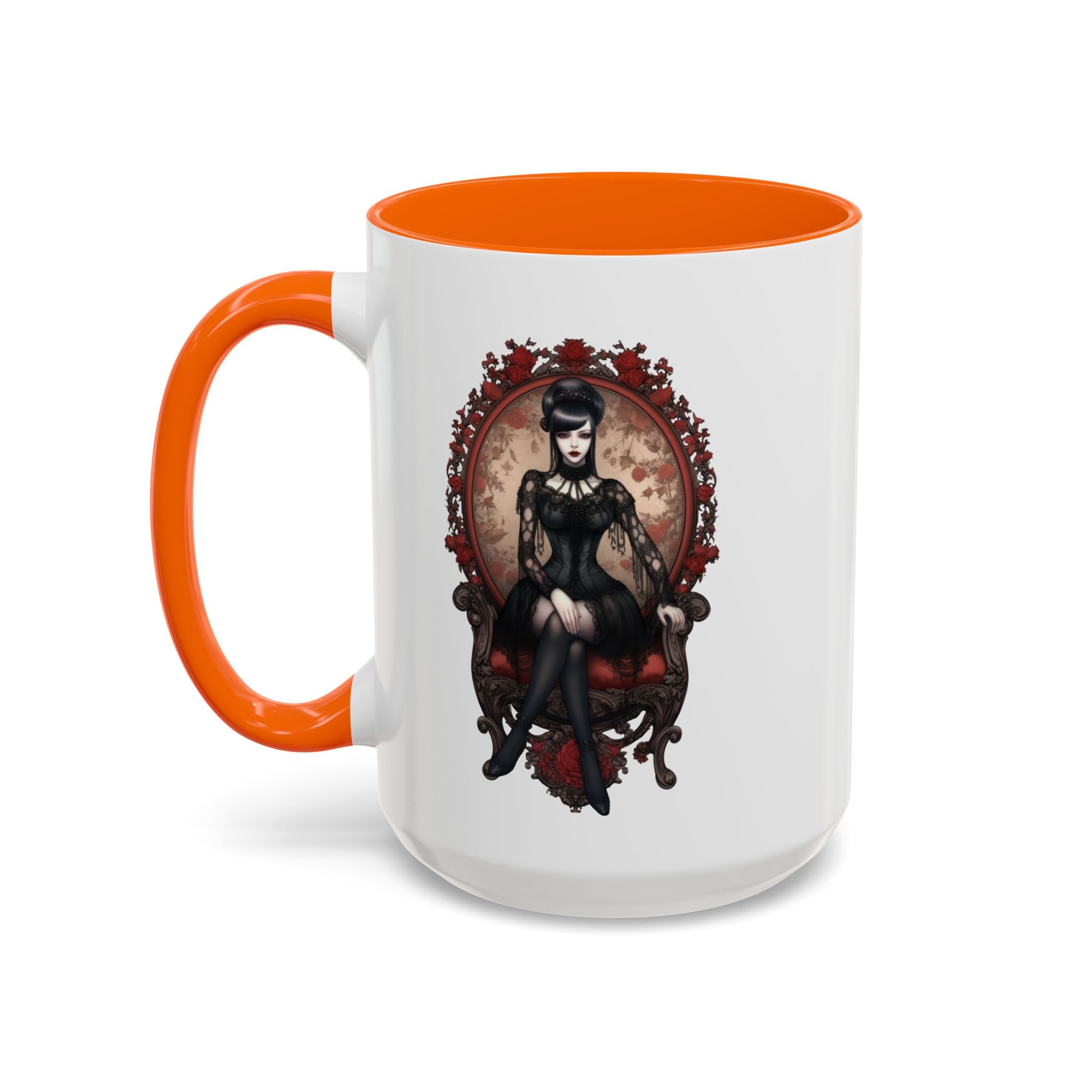 Gothic Elegance Coffee Mug - Unique Black Accent Mug for Witchy Vibes, Perfect Gift for Halloween, Goth Decor, Coffee Lovers, & Spooky