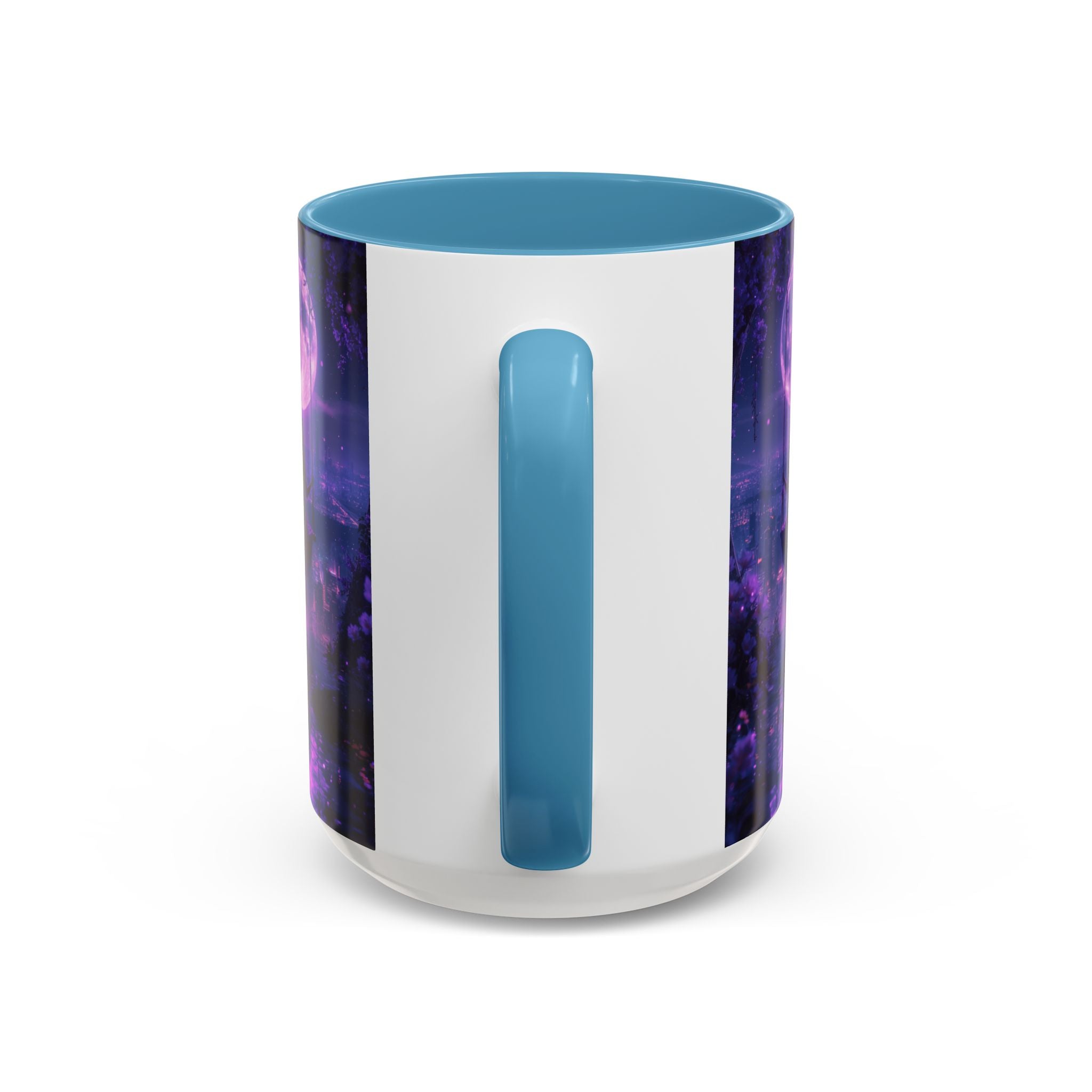 anime Dreamy Moonlit Swing Accent Coffee Mug, Artistic Mug, Celestial Coffee Cup, Fantasy Beverage Holder, Gift for Dreamers