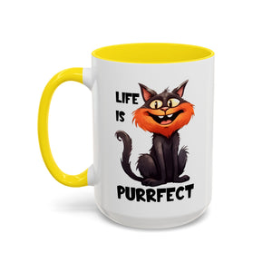 Purrfect Cat Accent Coffee Mug, Cat Lover Gift, Funny Drinkware, Cute Kitchen Accessory, Pet Owner Mug, Unique Gift Idea