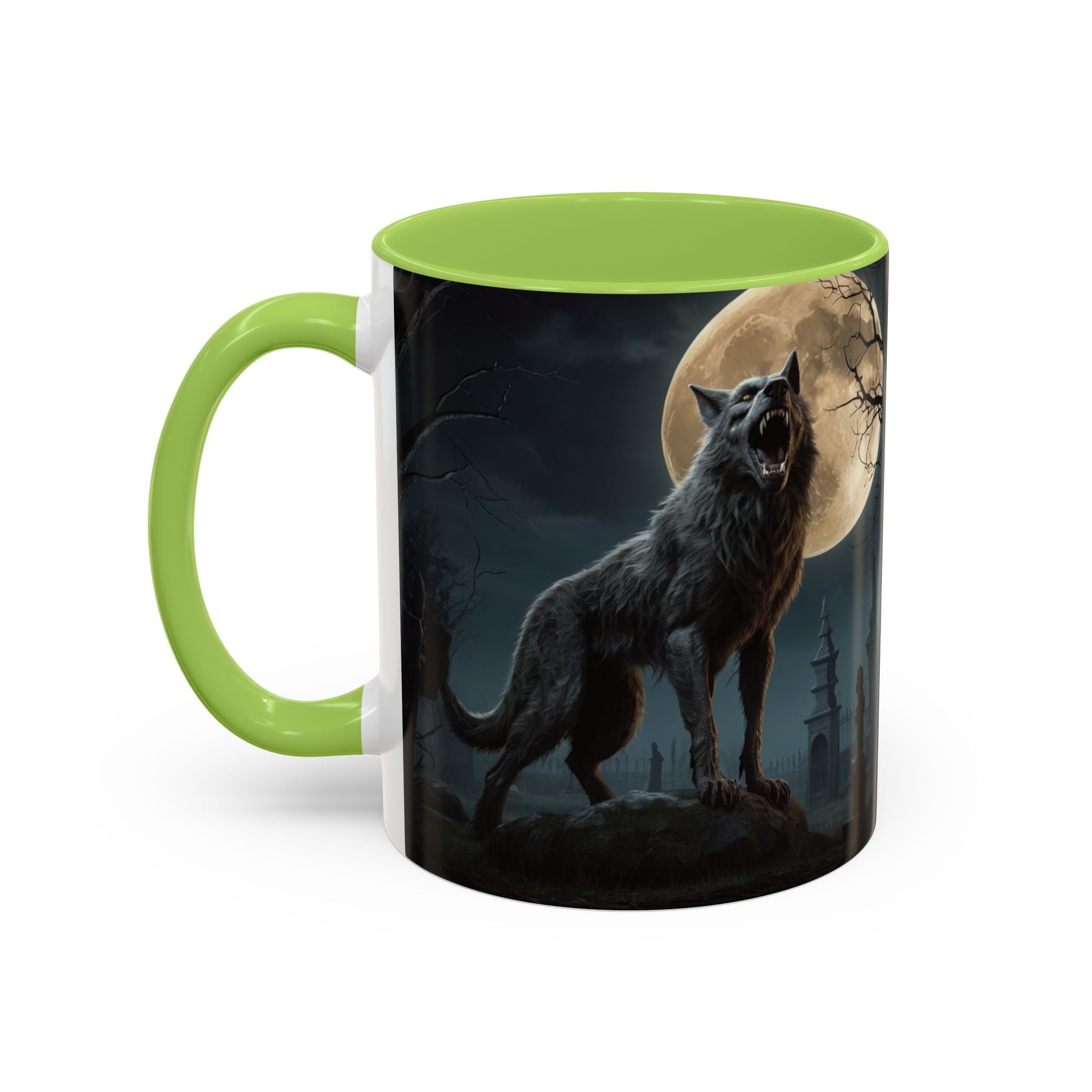 Werewolf Moon Coffee Mug — Gothic Wolf Moonlit Accent Mug fantasy horror art