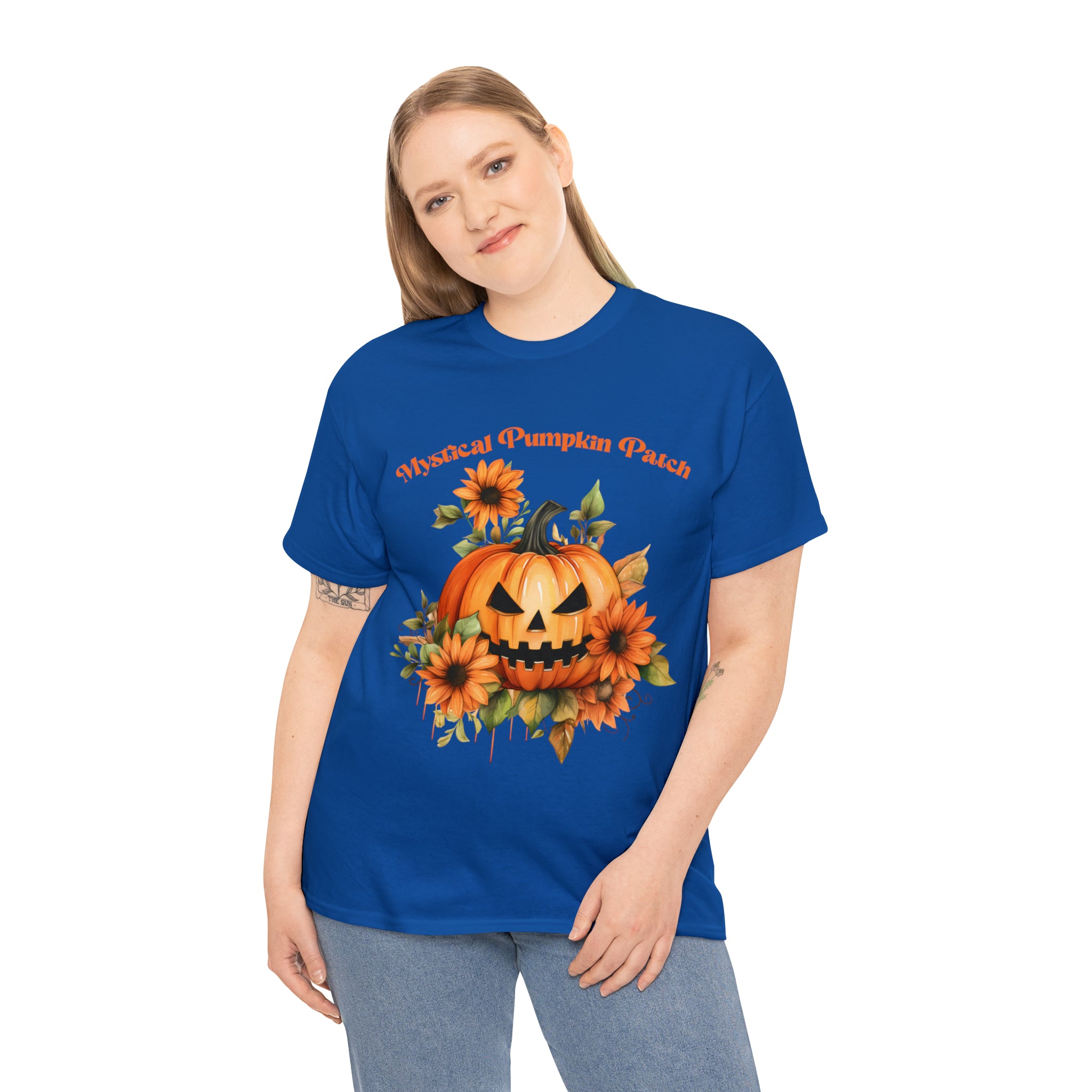 Halloween unisex t shirt mystical pumkin patch fall fun stocking stuffer Unisex Heavy Cotton Tee