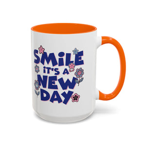 Inspirational Flower Design Coffee Mug - "Smile It's a New Day" - Perfect Gift for Coffee Lovers