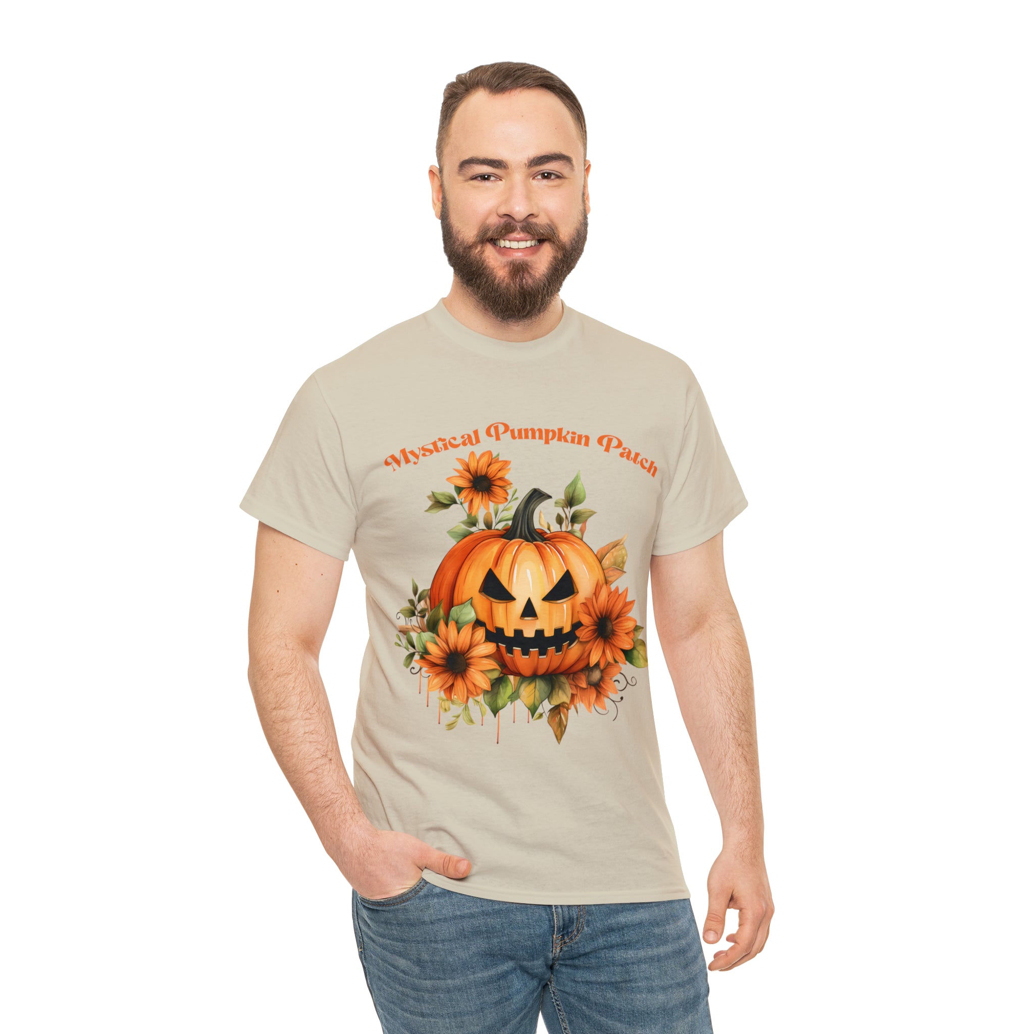 Halloween unisex t shirt mystical pumkin patch fall fun stocking stuffer Unisex Heavy Cotton Tee