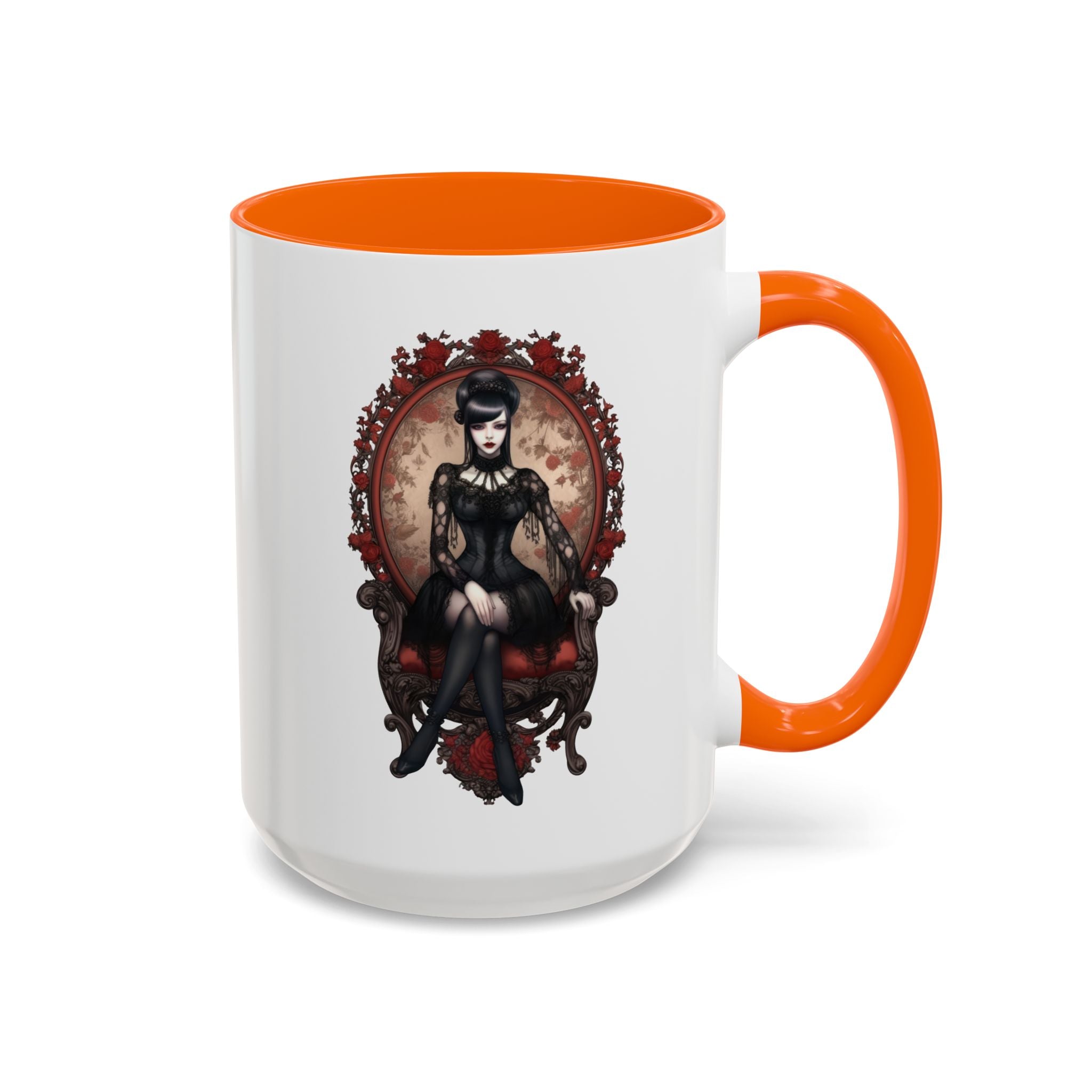 Gothic Elegance Coffee Mug - Unique Black Accent Mug for Witchy Vibes, Perfect Gift for Halloween, Goth Decor, Coffee Lovers, & Spooky