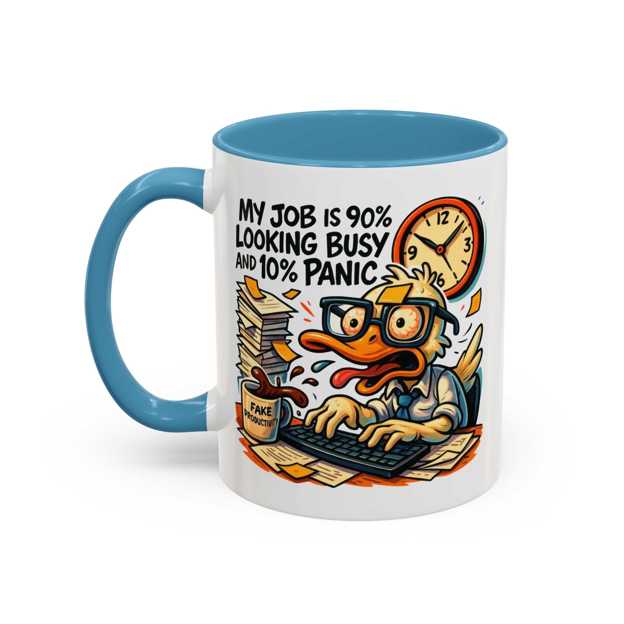 Funny Office Duck Coffee Mug | Perfect Gift for Office Workers, Desk Jokes, Humor, Funny Barista Mug, Creative Gift Idea