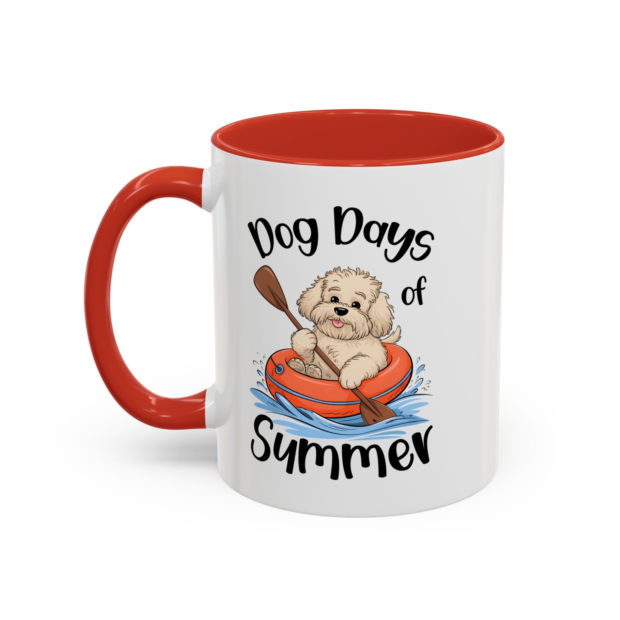 Dog Days of Summer Coffee Mug, Cute Dog Mug, Pet Lover Gift, Summer Vibes, Beach Decor, Fun Pet Cup, Canoeing Dog Design