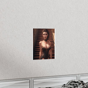 Vampire Goddess  on stairs Premium Matte Vertical Posters
