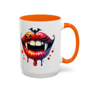 Halloween Vampire Coffee Mug, Spooky Drinkware, Goth Kitchen Decor, Pumpkin Mug, Horror Lover Gift