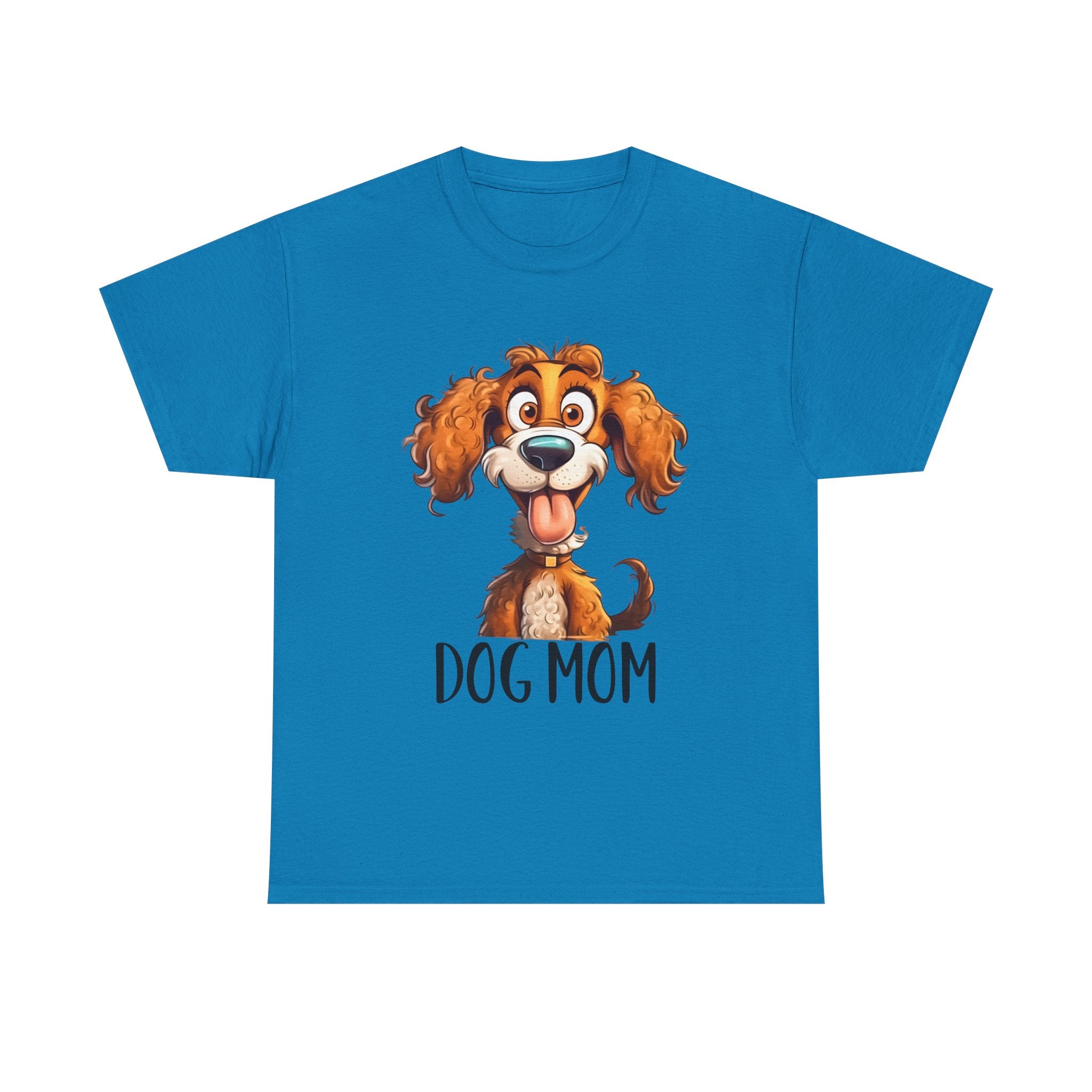 Dog Mom Unisex Heavy Cotton Tee, Pet Lover Shirt, Gift for Dog Lovers, Animal T-Shirt, Cute Dog Graphic Tee