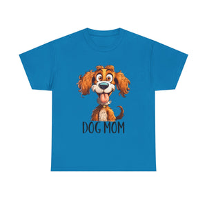 Dog Mom Unisex Heavy Cotton Tee, Pet Lover Shirt, Gift for Dog Lovers, Animal T-Shirt, Cute Dog Graphic Tee
