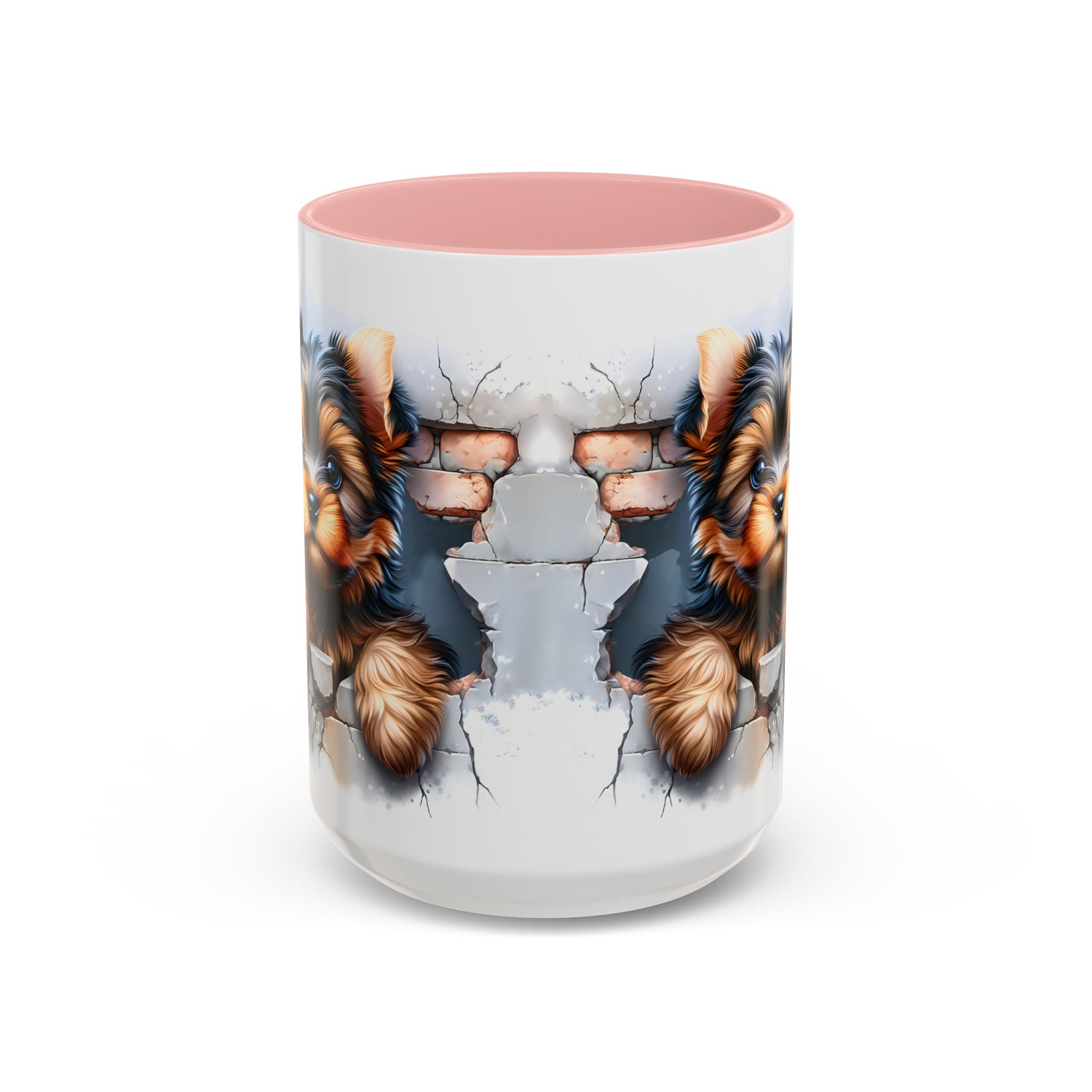 Cute Dog Peeking Coffee Mug, Pet Lover Gift, Yorkshire Terrier Mug, Animal Lover Coffee Cup, Dog-Themed Drinkware, Doggie Mug