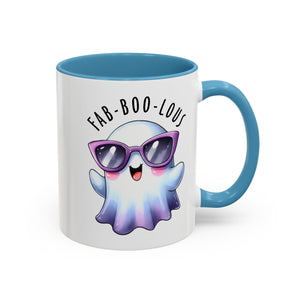 Fab-Boo-Lous Ghost Coffee Mug | Cute Halloween Mug, Fun Gift for Ghost Lovers, Spooky Seasonal Decor, Adorable Tea Cup