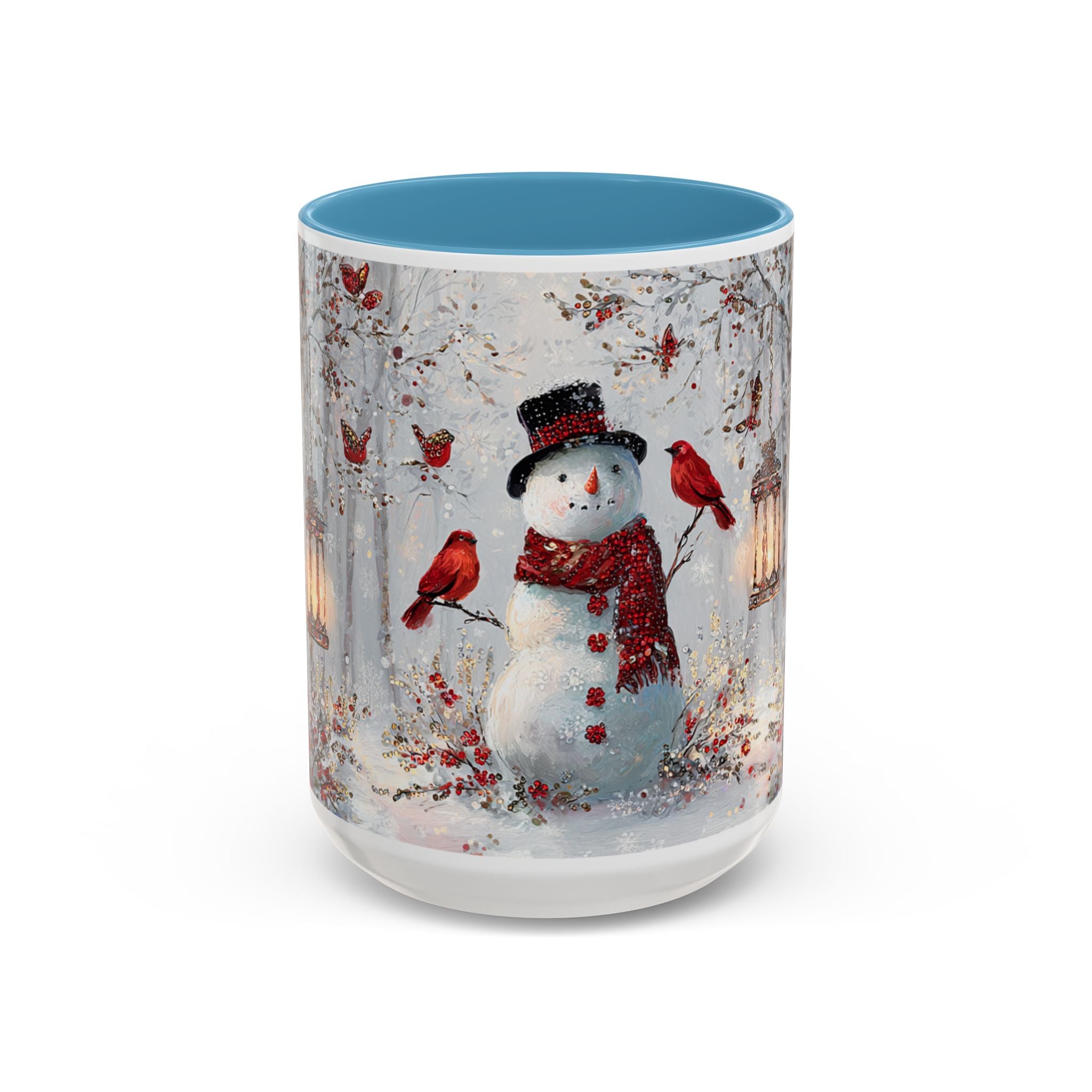 Winter Wonderland Coffee Mug - Snowman & Cardinals Design (11/15oz)