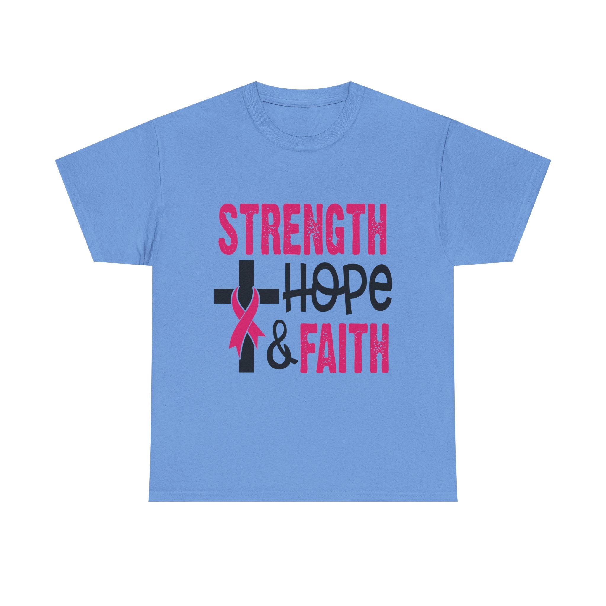 Unisex Cotton Tee - Strength, Hope & Faith, Inspirational Shirt, Breast Cancer Awareness Tee, Faith-Based Apparel, Motivational Gift