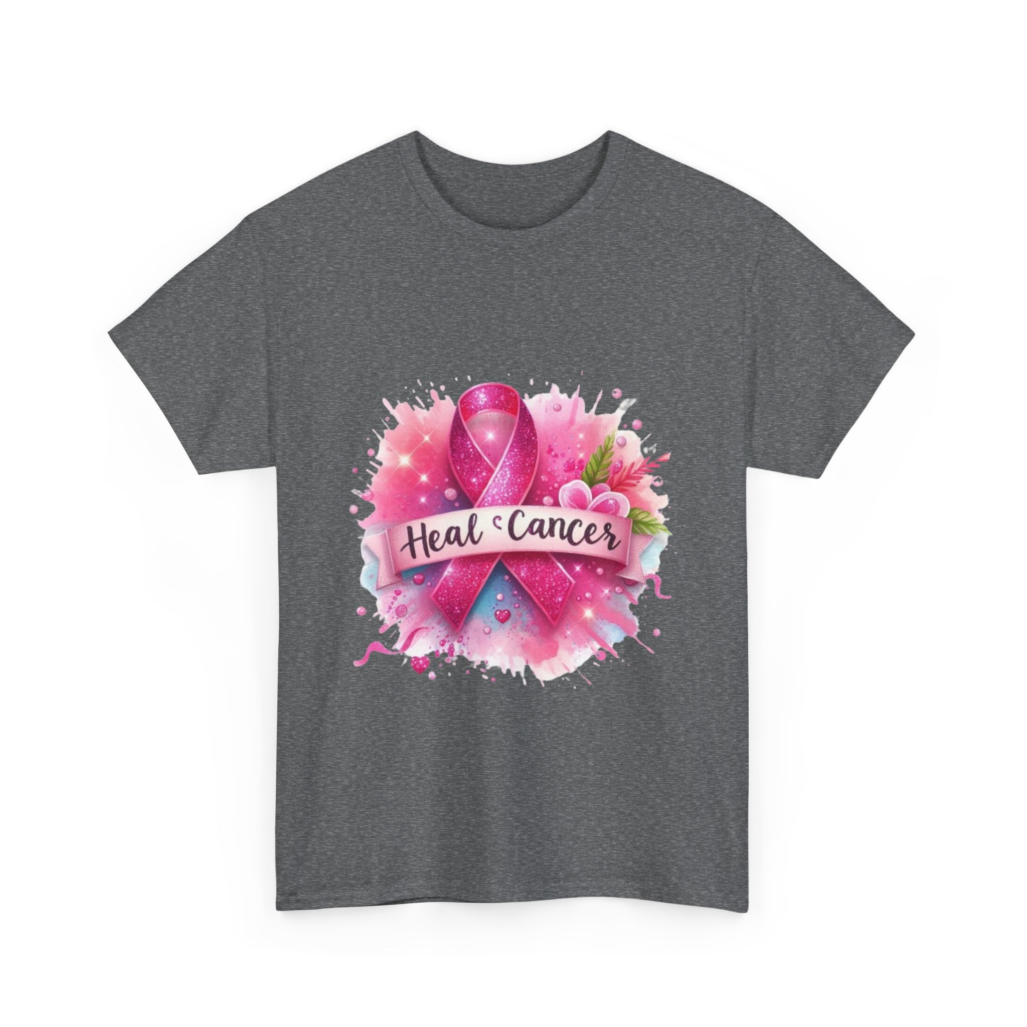 Breast Cancer Awareness Tee, Heal Cancer Cotton Shirt, Unisex Supportive T-Shirt, Gift for Survivor, Pink Ribbon Shirt