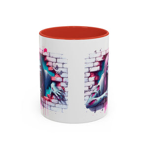 Spooky Zombie Accent Coffee Mug | Halloween Gift, Horror Decor, Unique Coffee Cup, Gothic Style, Zombie Art