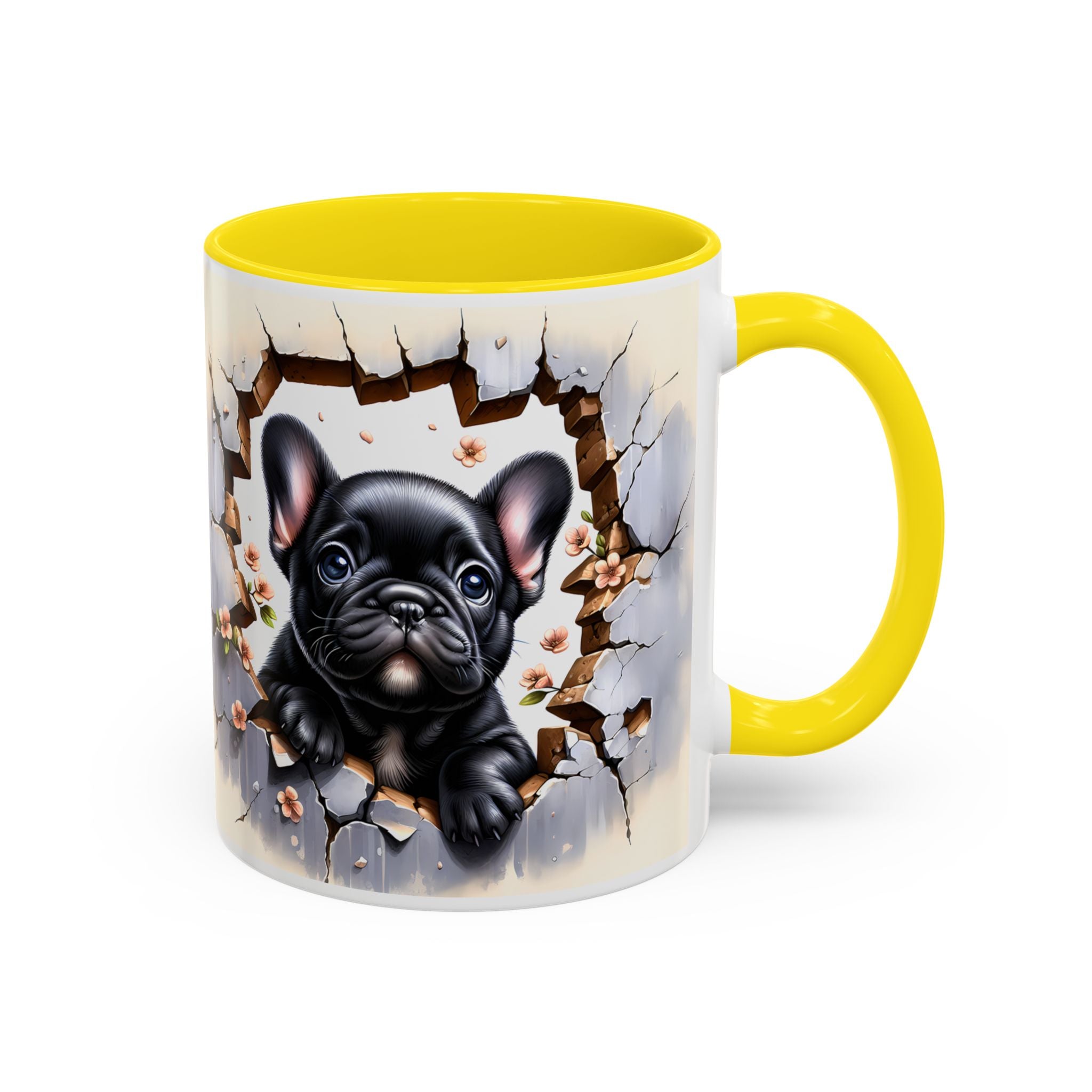 Cute French Bulldog Accent Coffee Mug, Pet Lover Gift, Dog Lover Mug, Home Office Coffee Cup, Unique Animal Print Mug