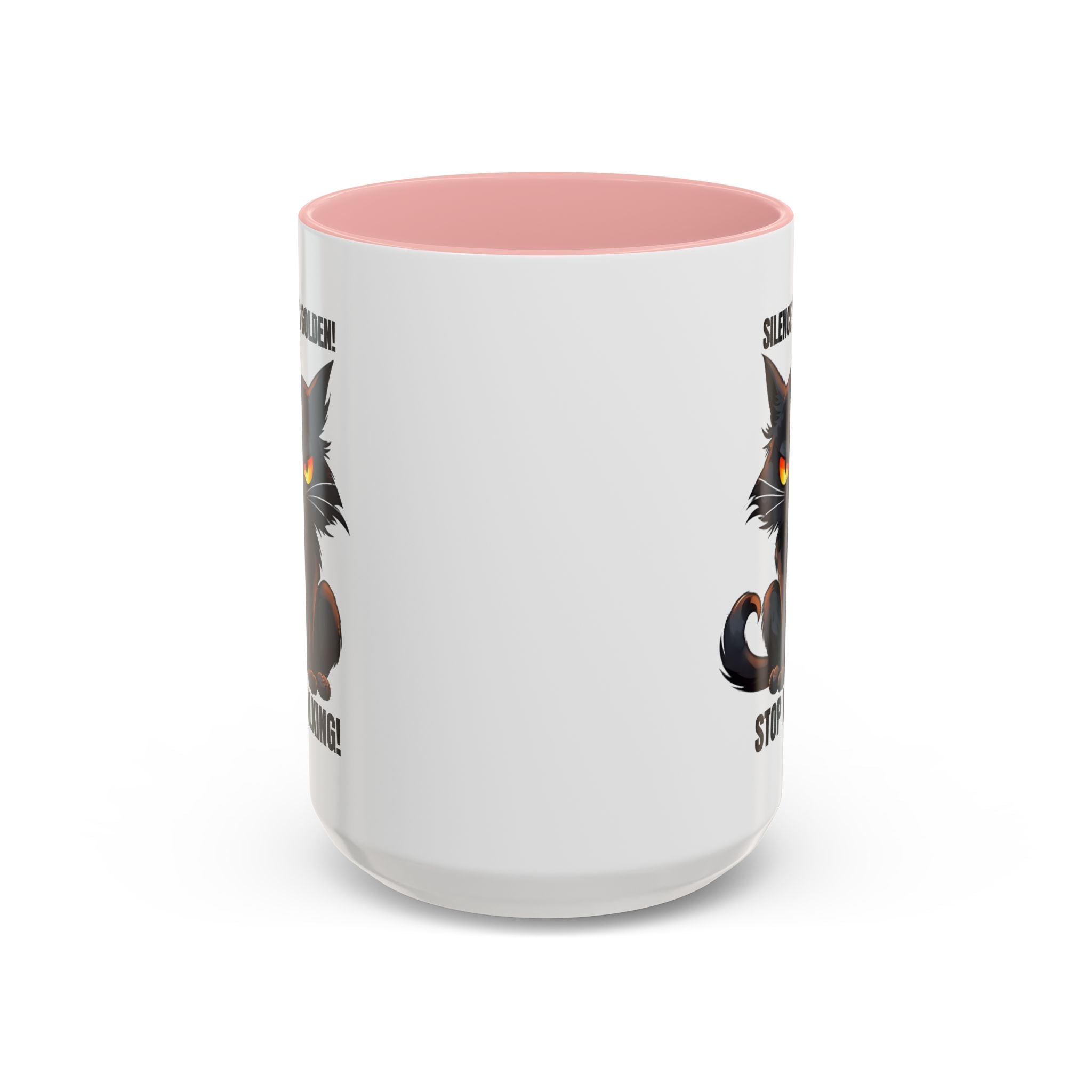 Funny Cat Mug | Silence Is Golden Coffee Cup | Gift for Cat Lovers | Humorous Kitchenware | Ceramic Teacup | Unique Animal Gifts