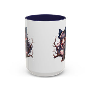 gothic vampire girl in tree horror art Accent Coffee Mug (11, 15oz) png16
