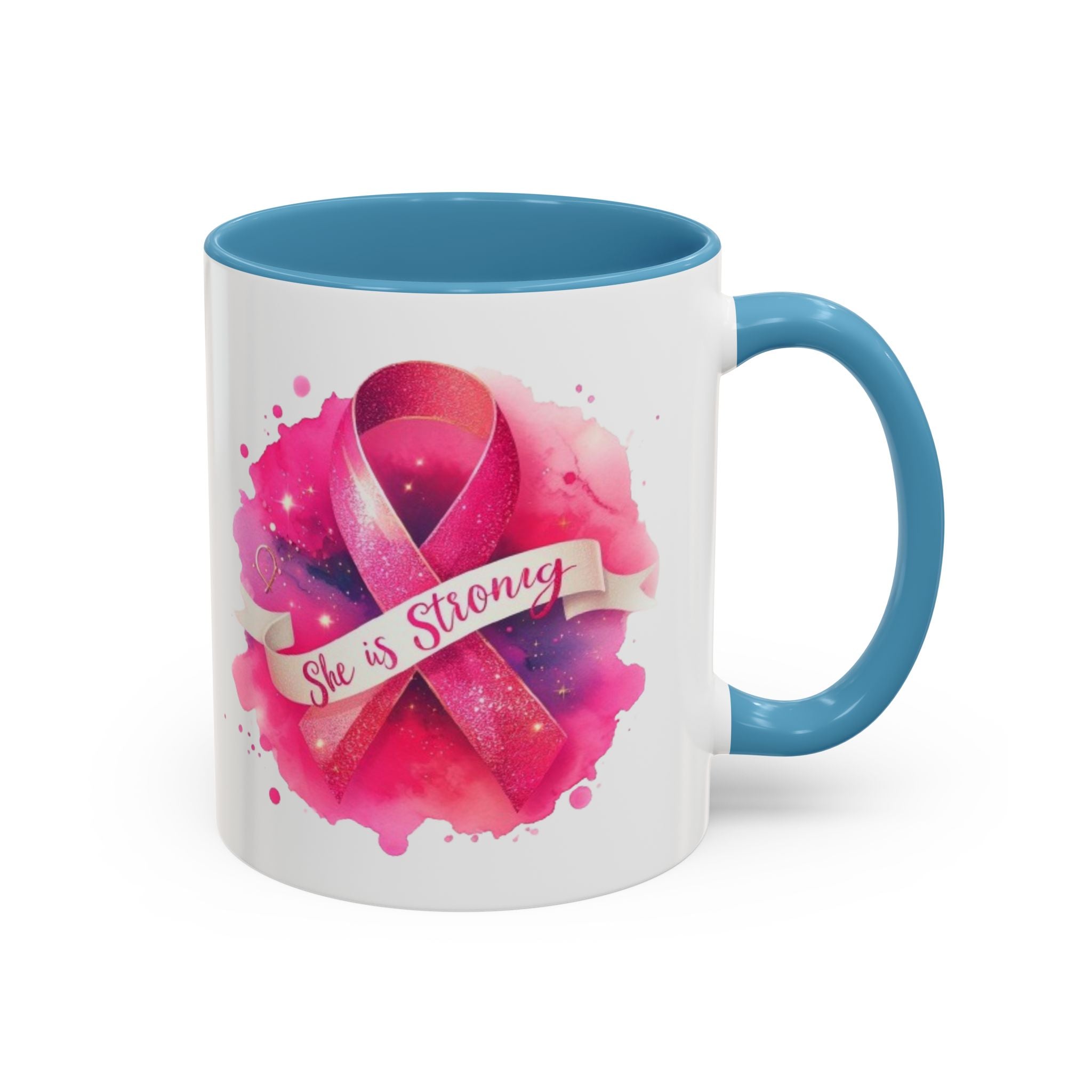 Empowering Pink Ribbon Coffee Mug | She is Strong | Gift for Cancer Awareness, Inspirational Drinkware, Office Mug, Motivational [...]