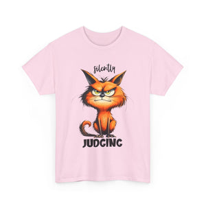 Unisex Cat Judgment Tee, Funny Cat Shirt, Gift for Cat Lovers, Pet Humor Tee, Cute Cat Graphic Tee, Animal T-Shirt