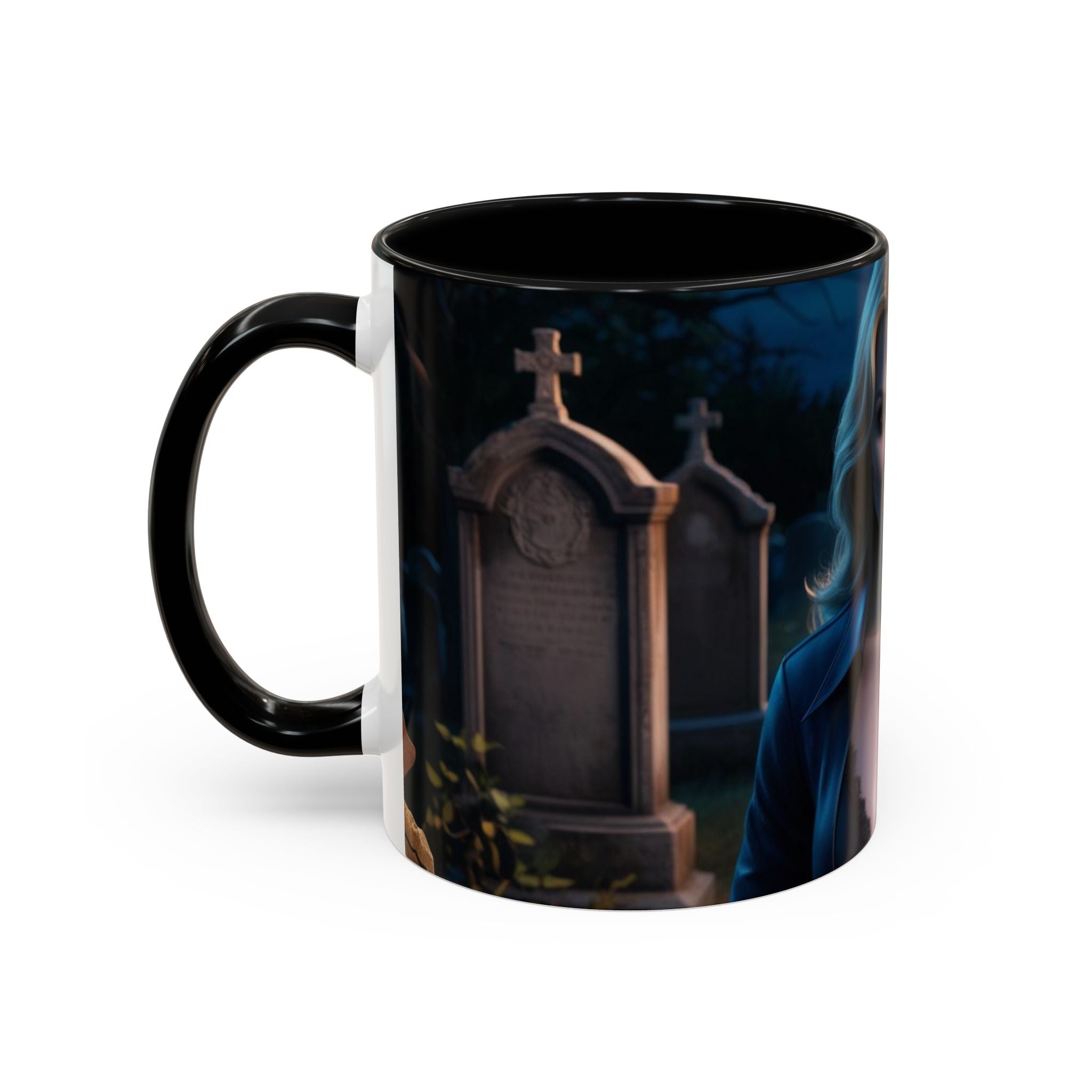 Vampire Beauty Coffee Mug – Gothic Graveyard Accent Mug fantasy horror