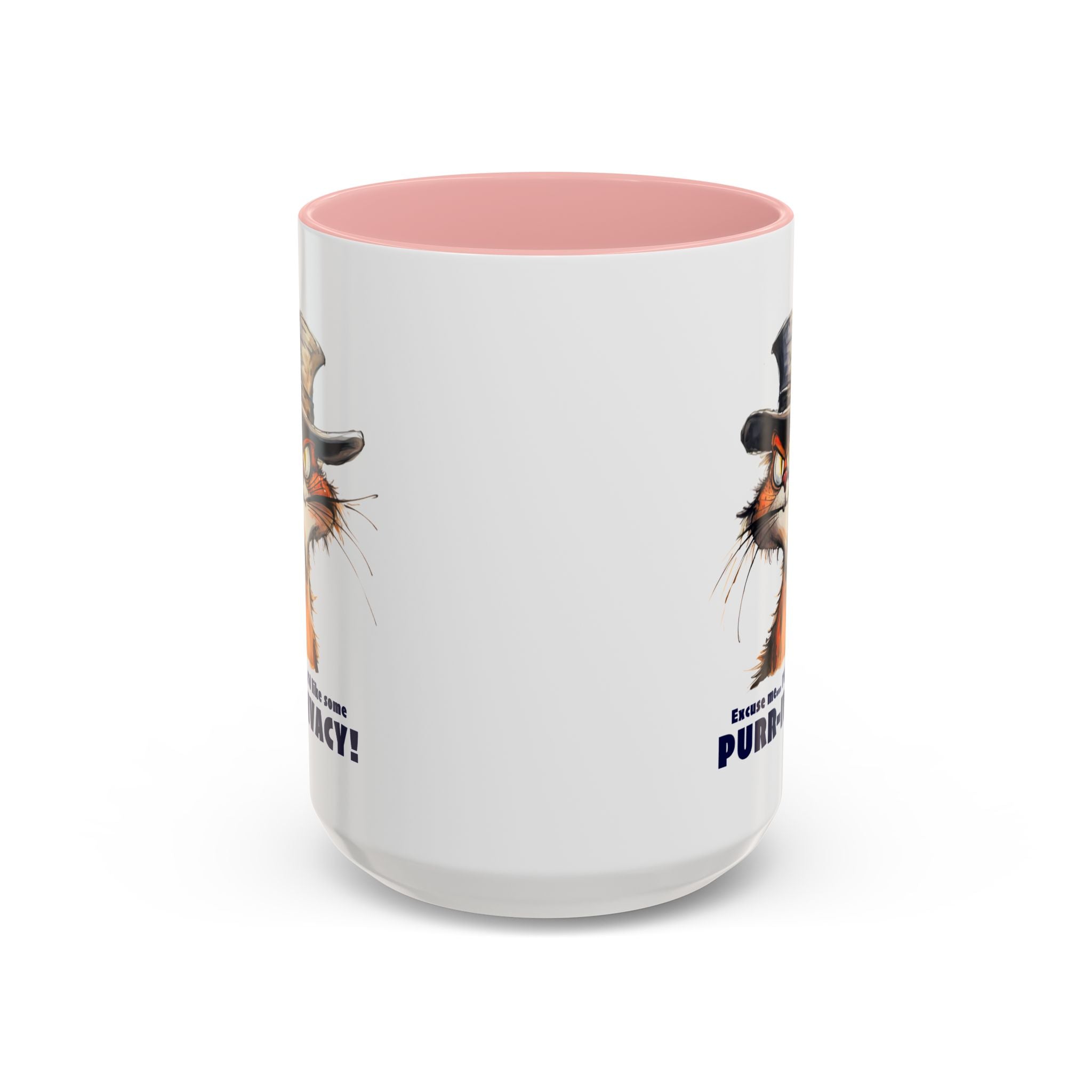 Funny Cat Coffee Mug - Purr-ivacy & Puppy Humor, Gifts for Cat Lovers, Home Office Accessories, Birthday, Pet Owner Mug