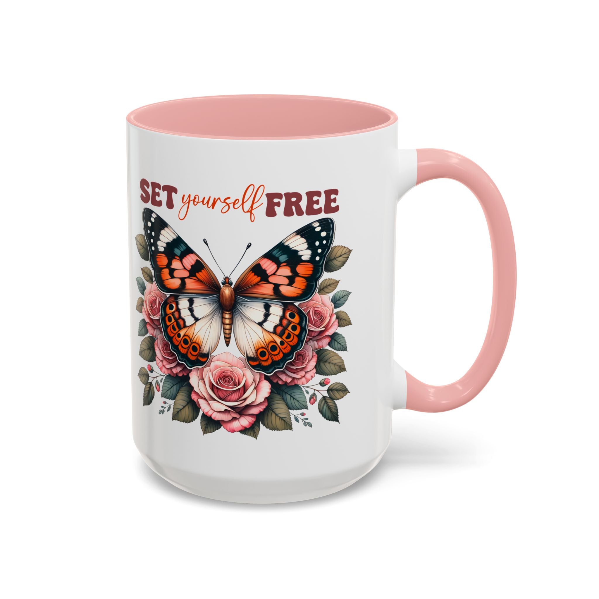 Butterfly Inspiring Coffee Mug - Set Yourself Free positive vibe mental health freedom
