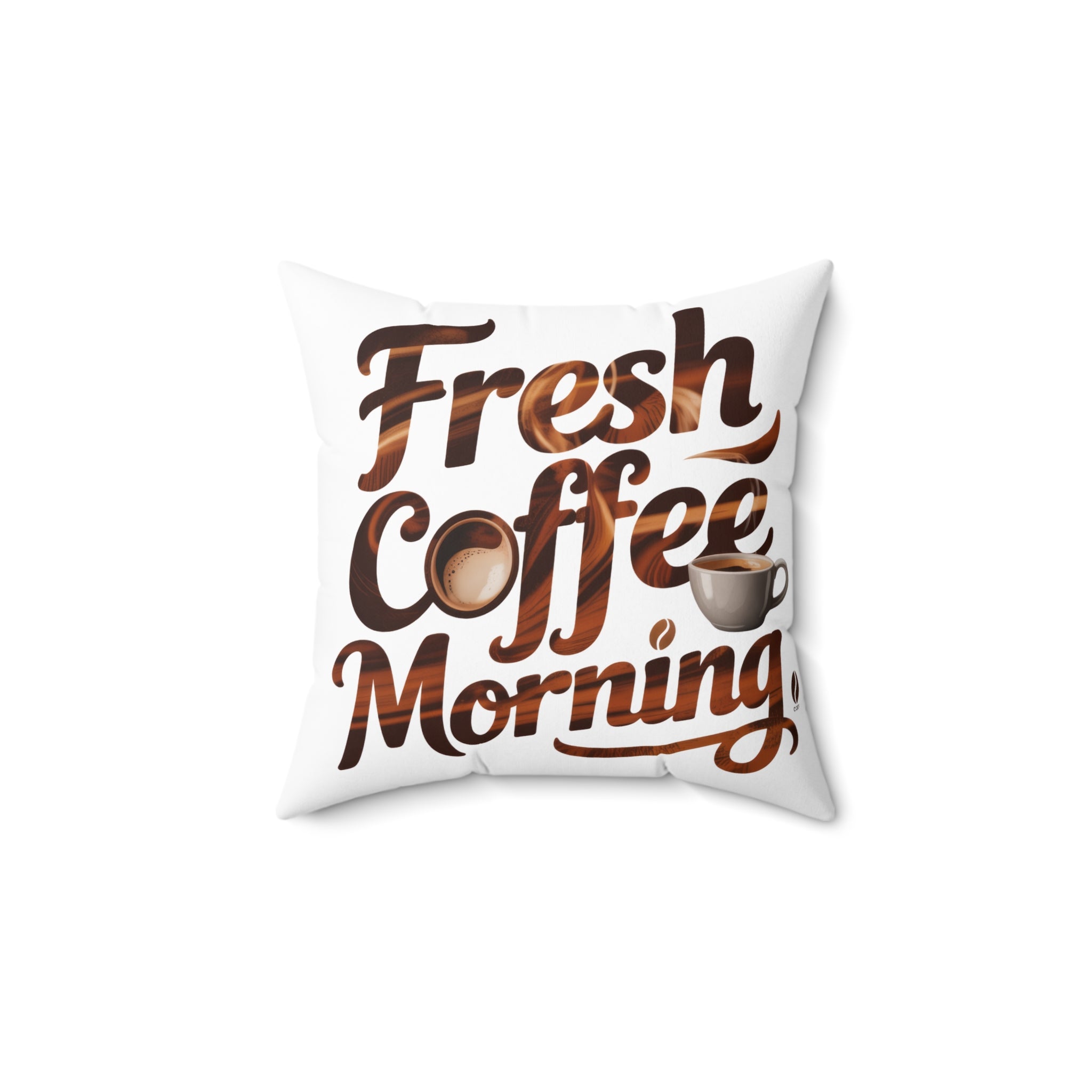 Fresh Coffee Morning Throw Pillow — Coffee Lover Decorative Cushion