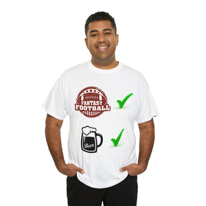 Fantasy football and beer Unisex Heavy Cotton Tee