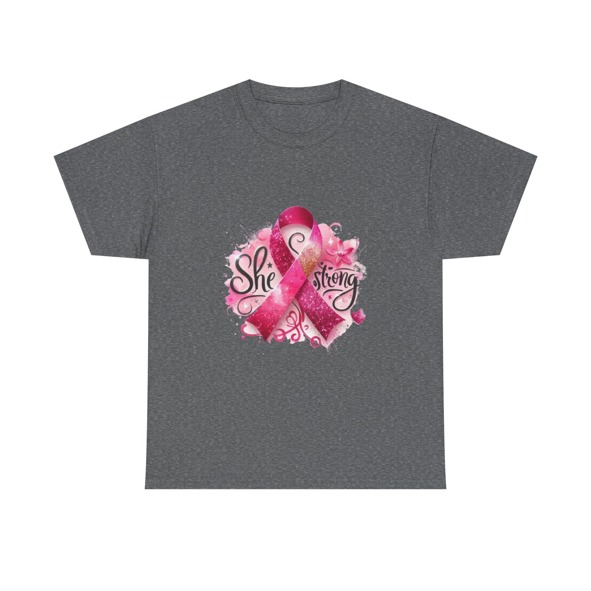 Breast Cancer Awareness Tee - She's Strong, Gift for Survivors, Supportive T-Shirt, Awareness Month, Inspirational Apparel