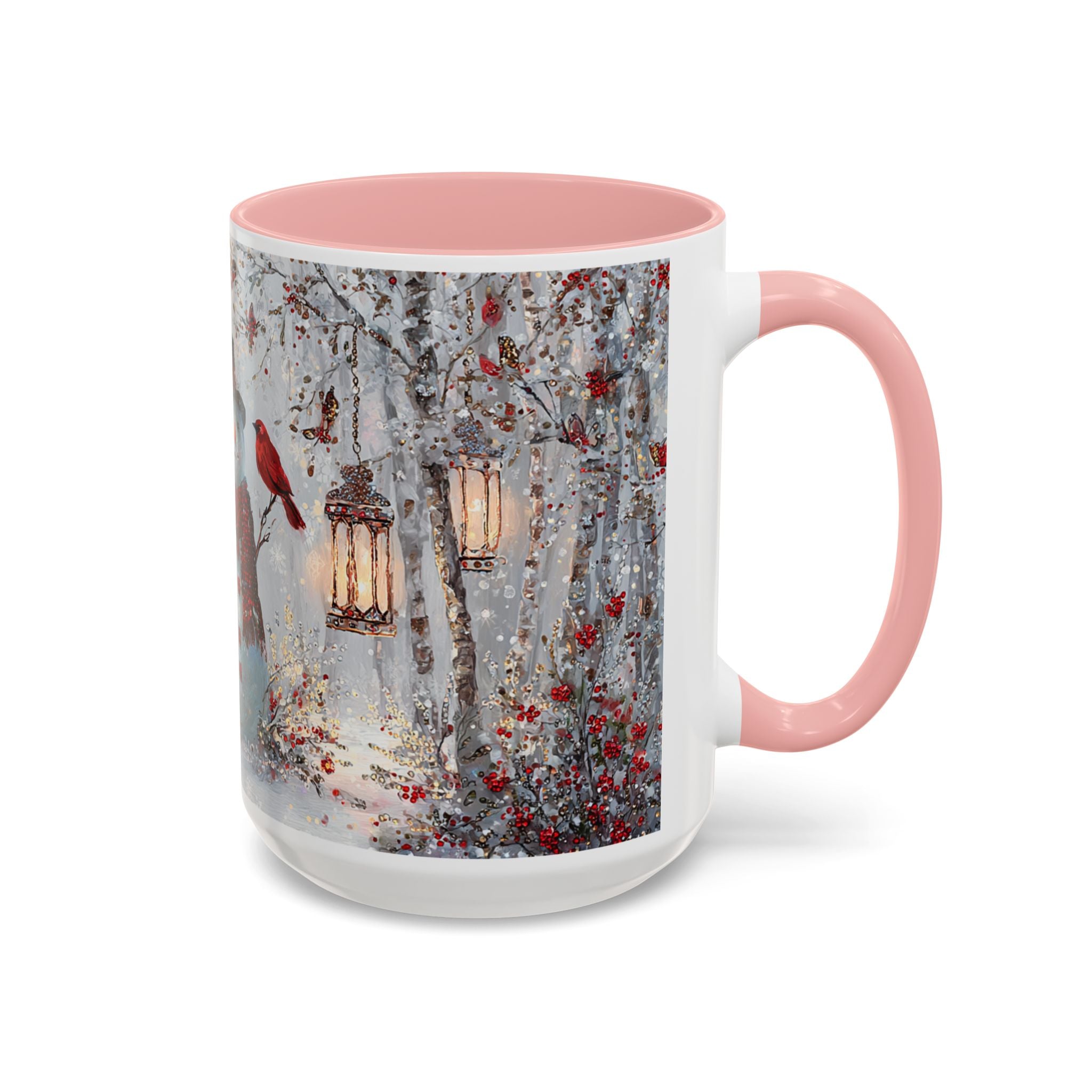 Winter Wonderland Coffee Mug - Snowman & Cardinals Design (11/15oz)
