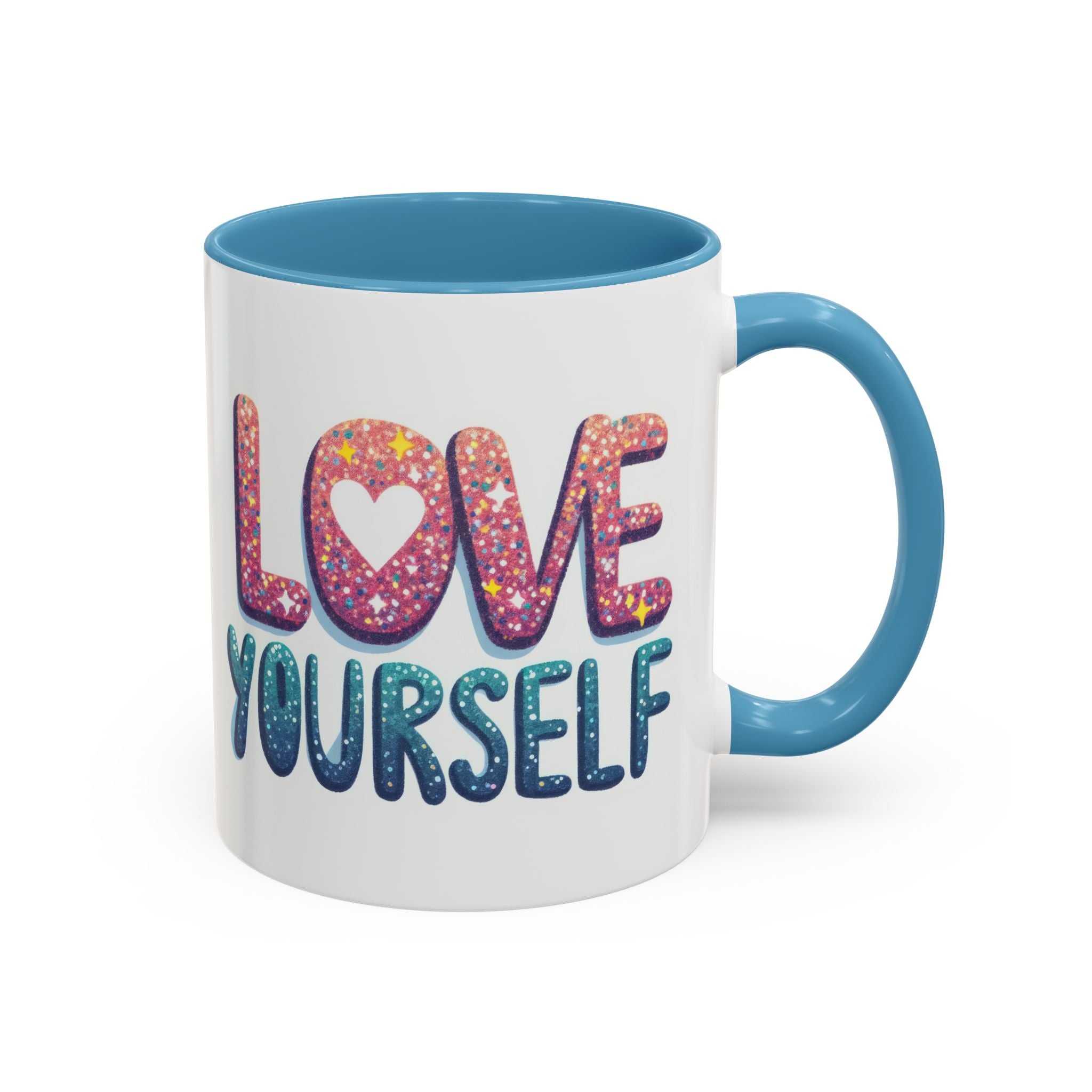 Love Yourself Accent Coffee Mug — Inspirational Self-Love Ceramic Mug (11/15oz)